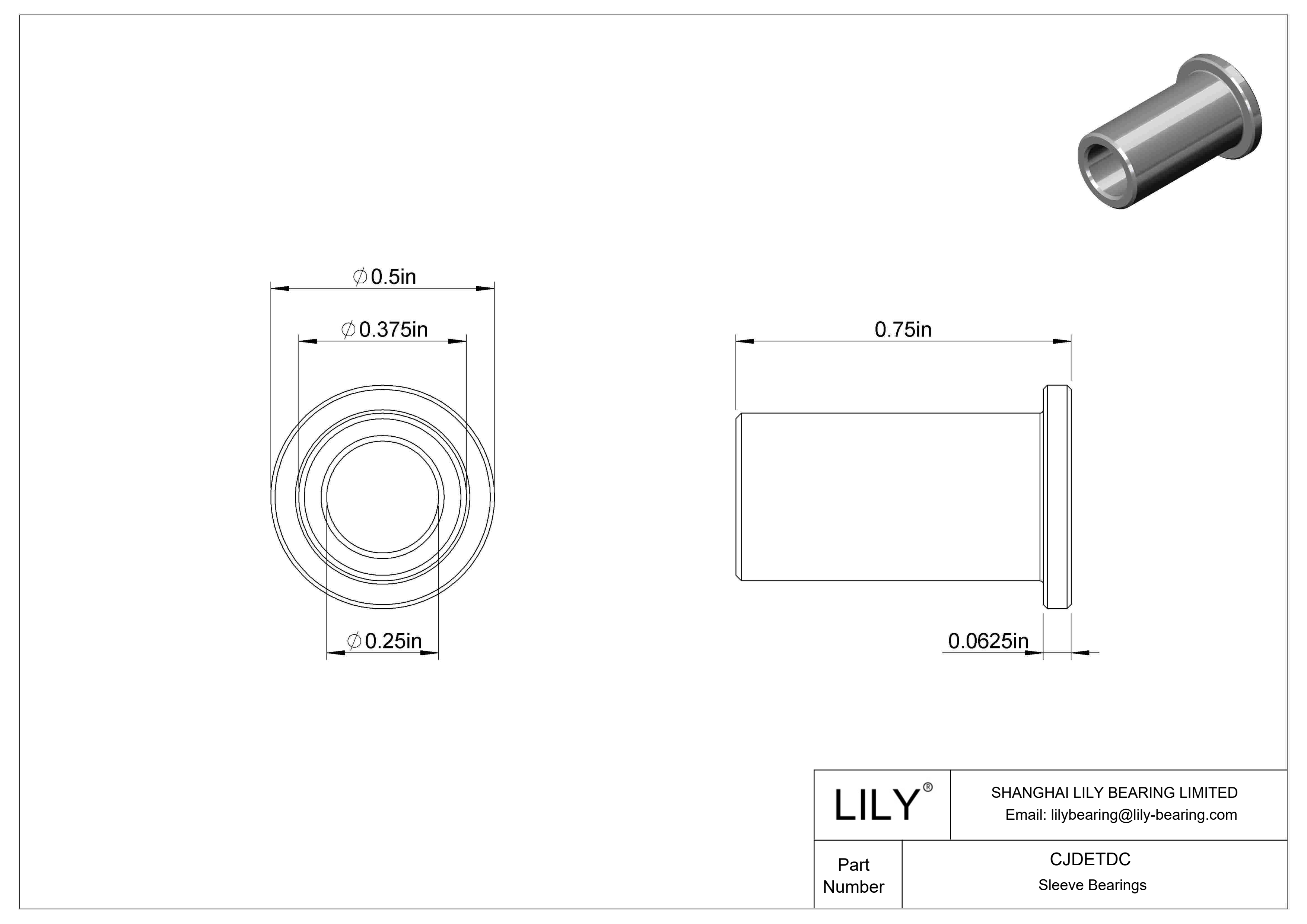 CJDETDC 耐腐蚀法兰滑动轴承 cad drawing