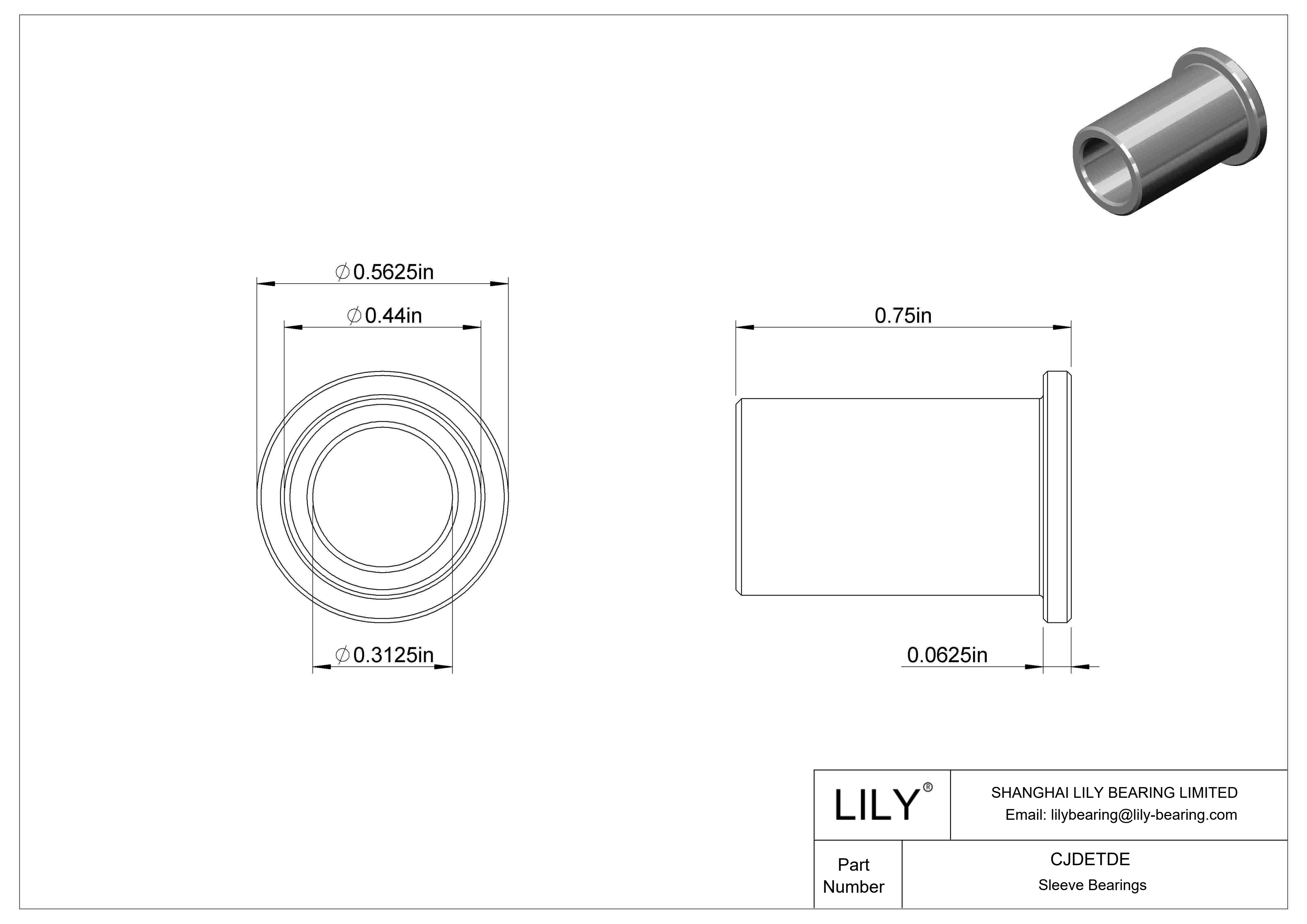 CJDETDE 耐腐蚀法兰滑动轴承 cad drawing