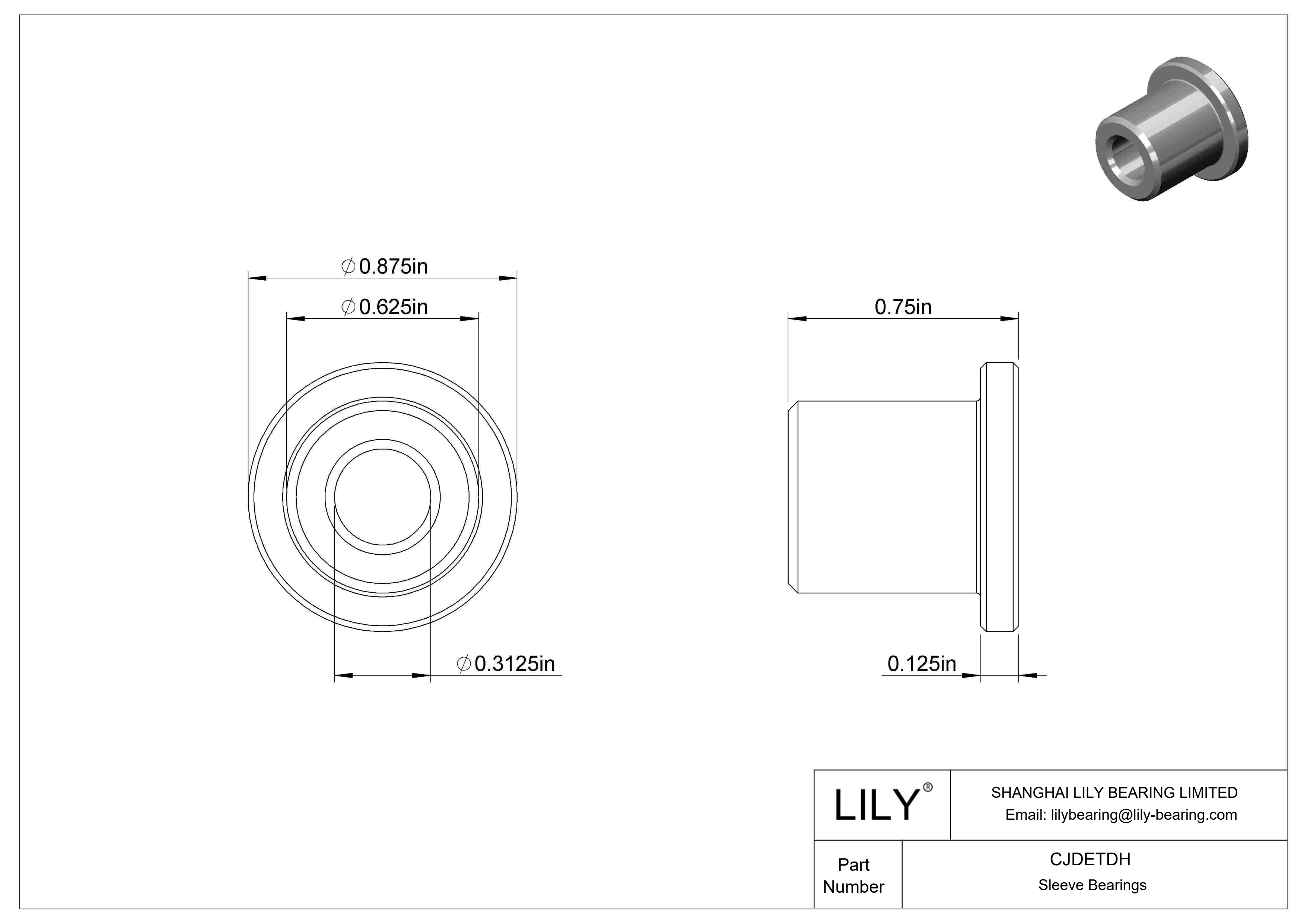 CJDETDH 耐腐蚀法兰滑动轴承 cad drawing