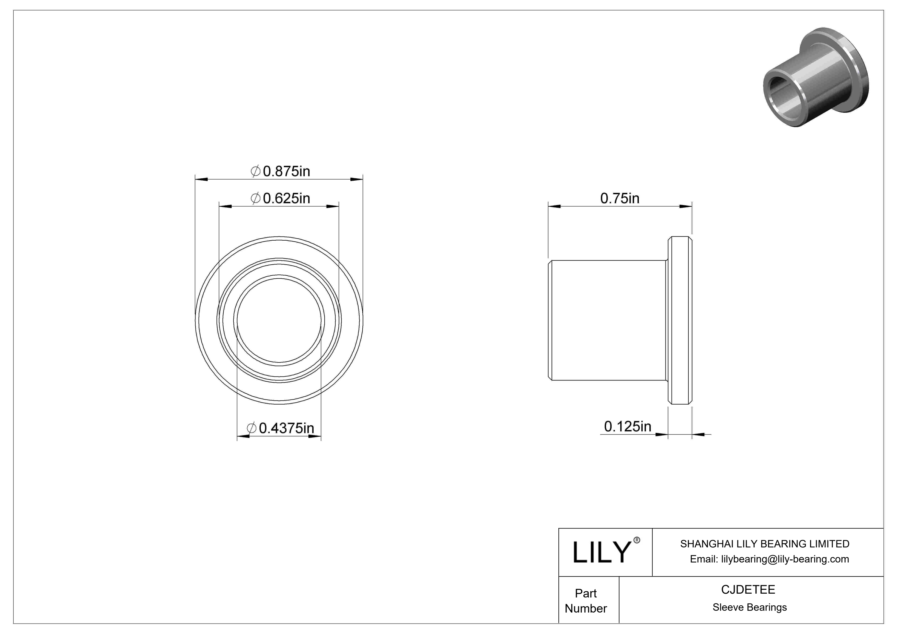 CJDETEE 耐腐蚀法兰滑动轴承 cad drawing