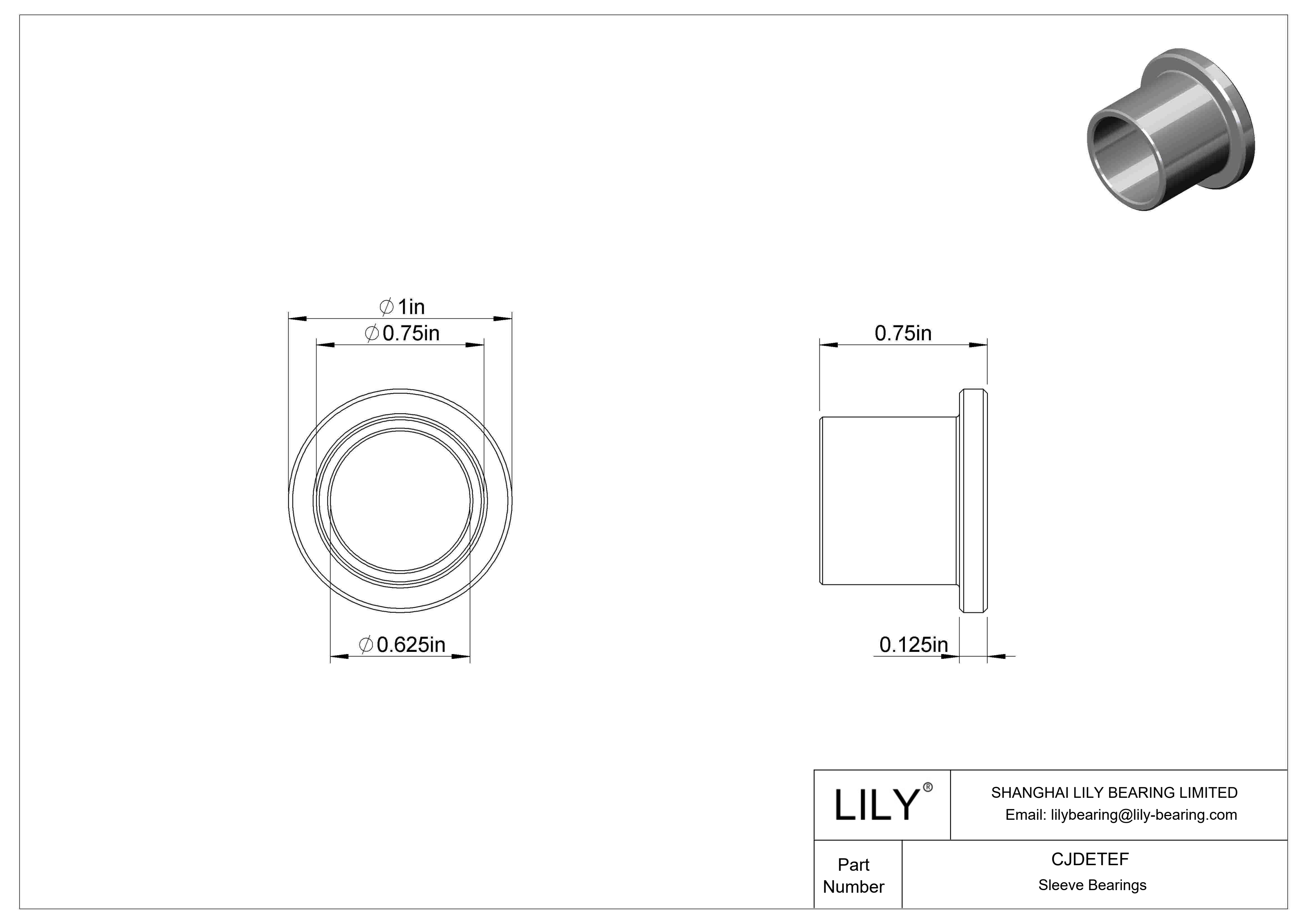 CJDETEF 耐腐蚀法兰滑动轴承 cad drawing