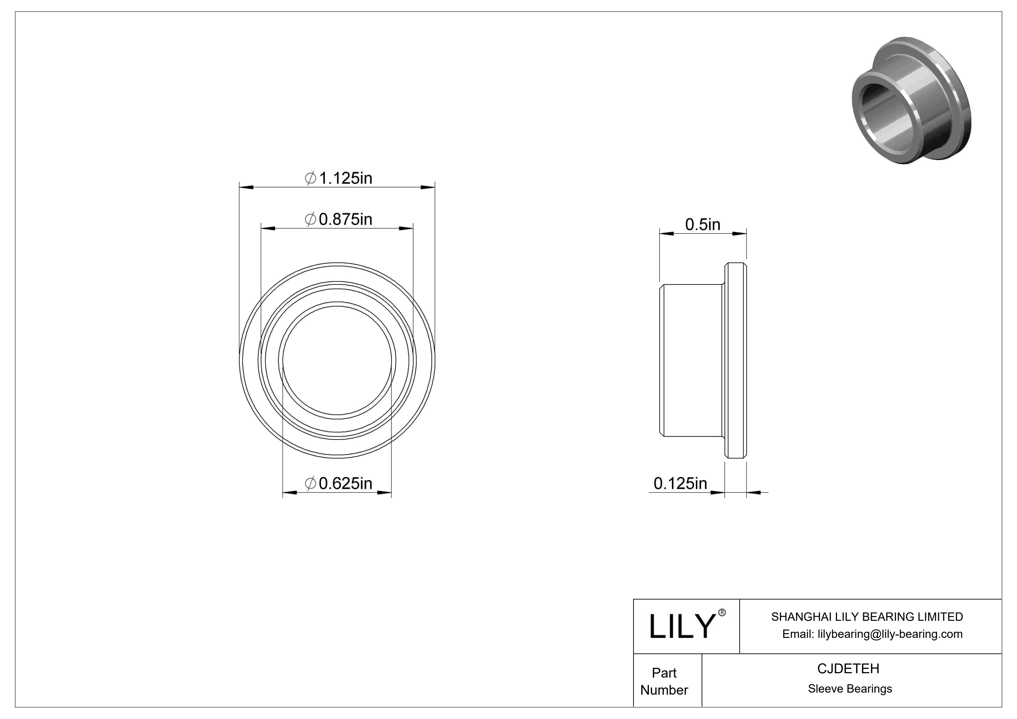 CJDETEH 耐腐蚀法兰滑动轴承 cad drawing