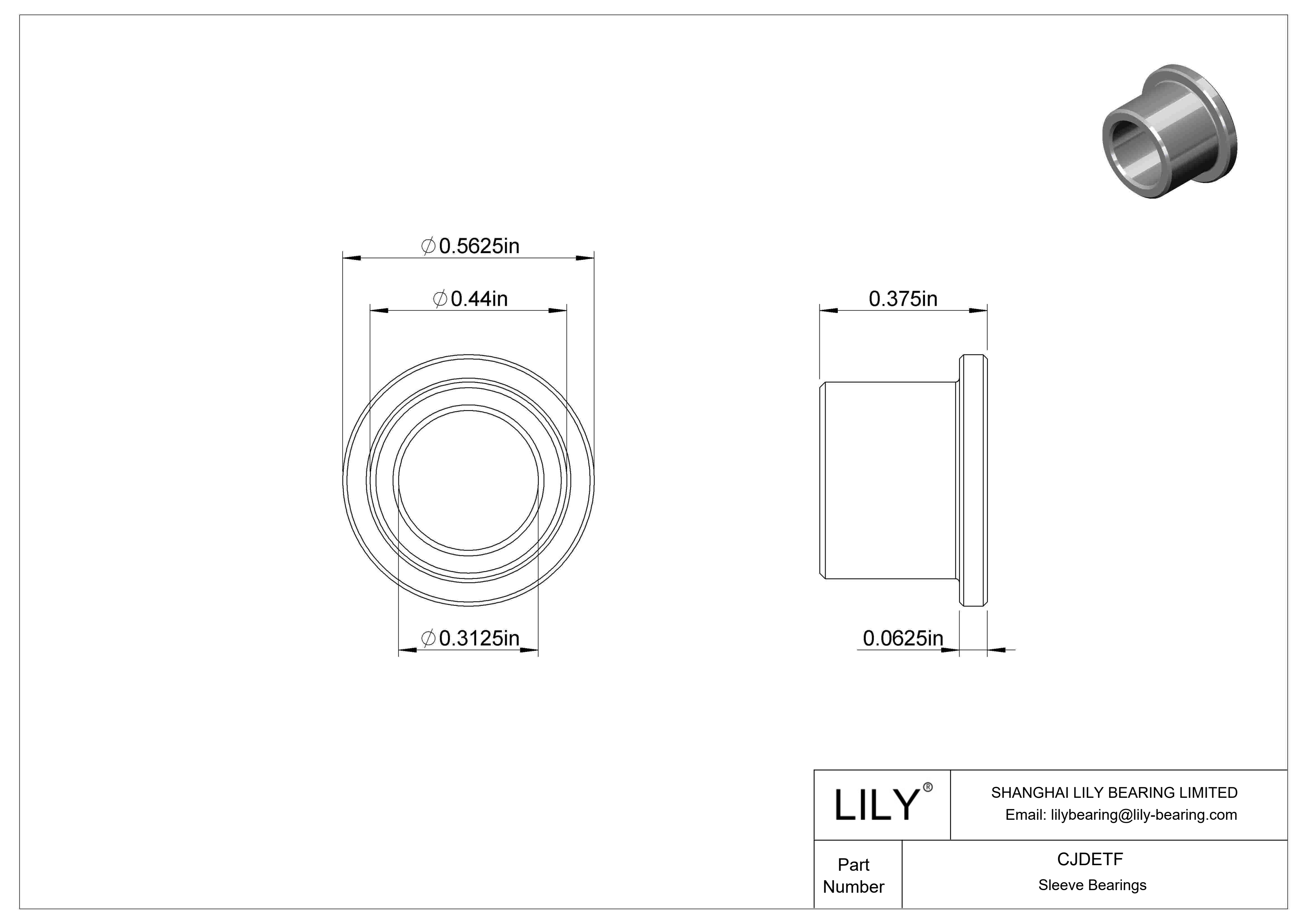 CJDETF 耐腐蚀法兰滑动轴承 cad drawing