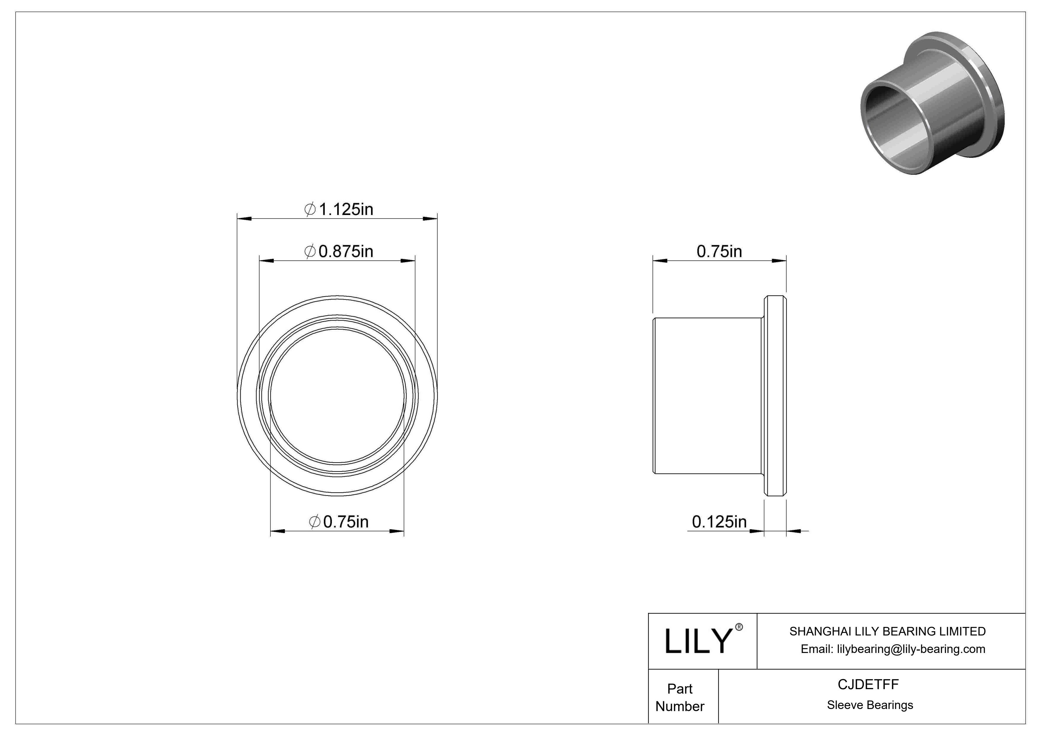 CJDETFF 耐腐蚀法兰滑动轴承 cad drawing