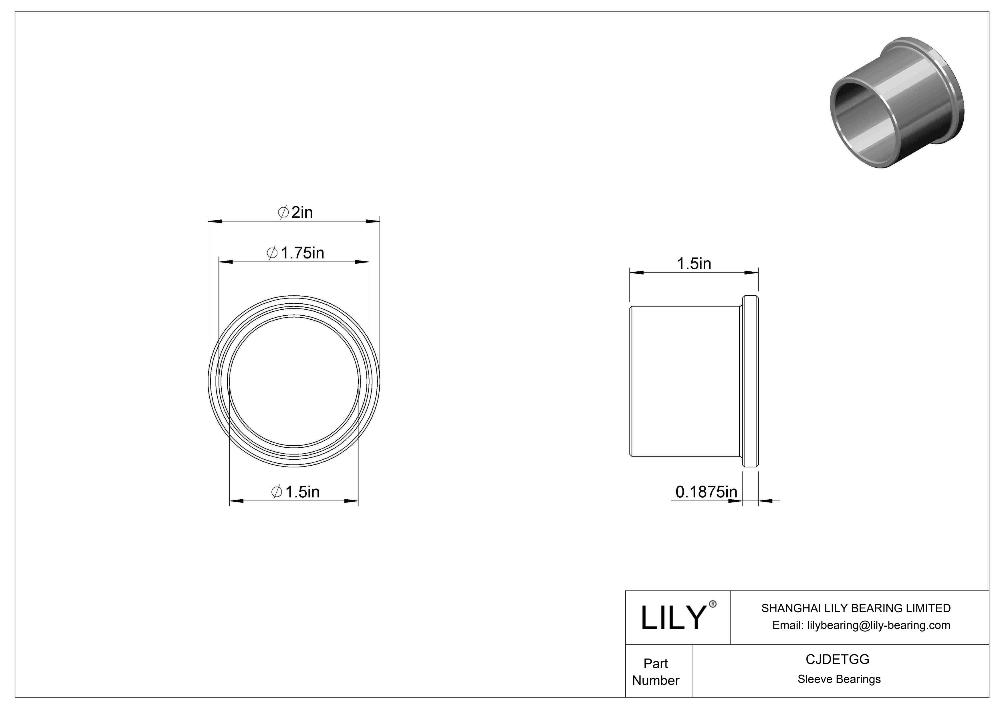 CJDETGG 耐腐蚀法兰滑动轴承 cad drawing