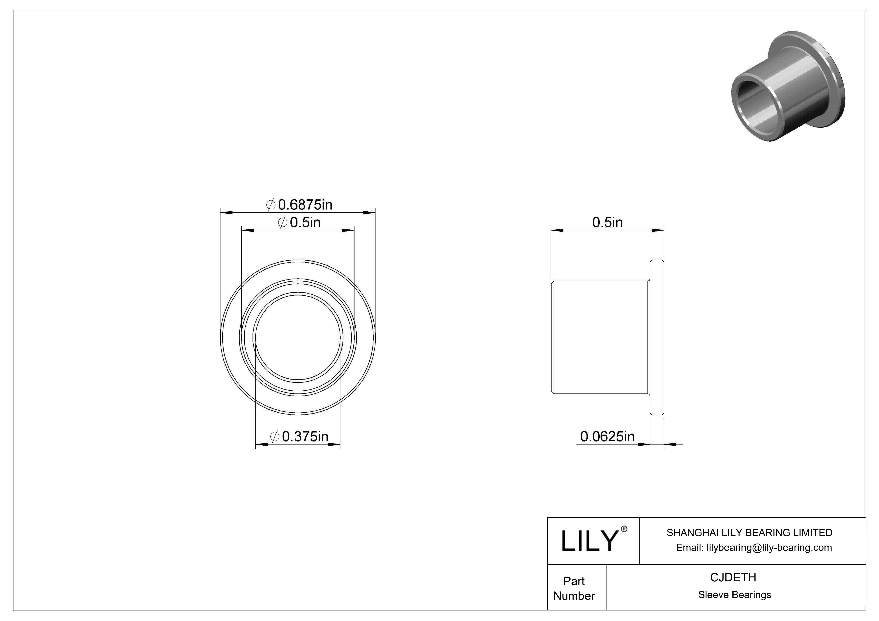 CJDETH 耐腐蚀法兰滑动轴承 cad drawing