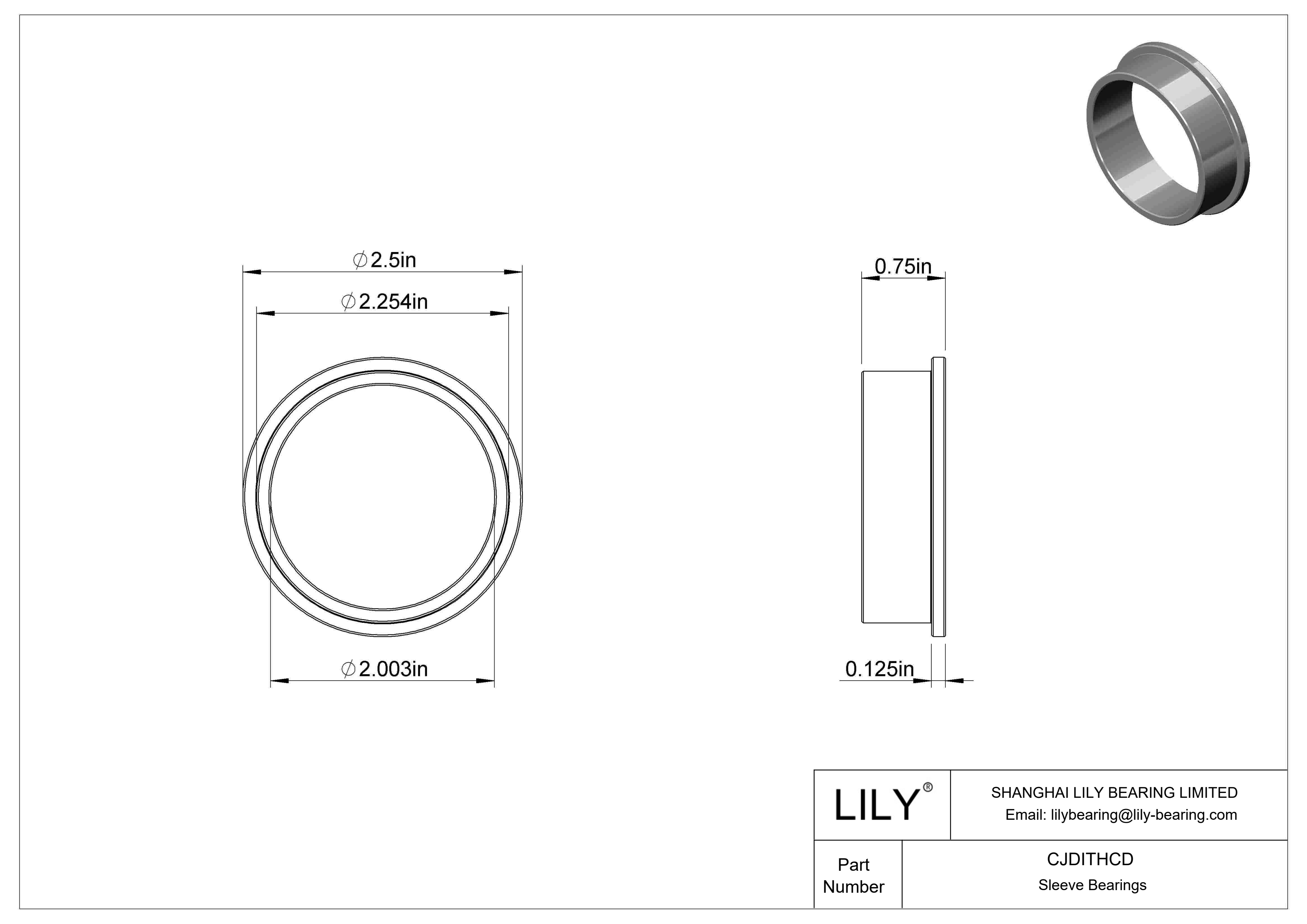 CJDITHCD 高负荷油浸法兰滑动轴承 cad drawing