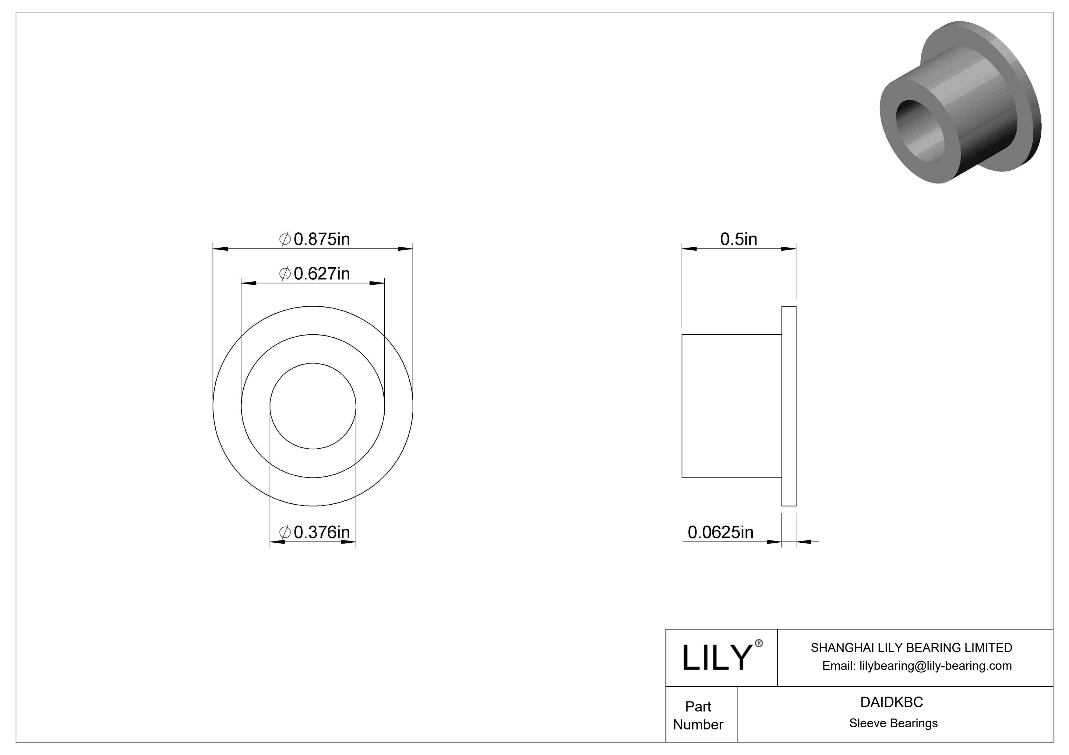 DAIDKBC 高负荷食品工业用油浸式法兰滑动轴承 cad drawing