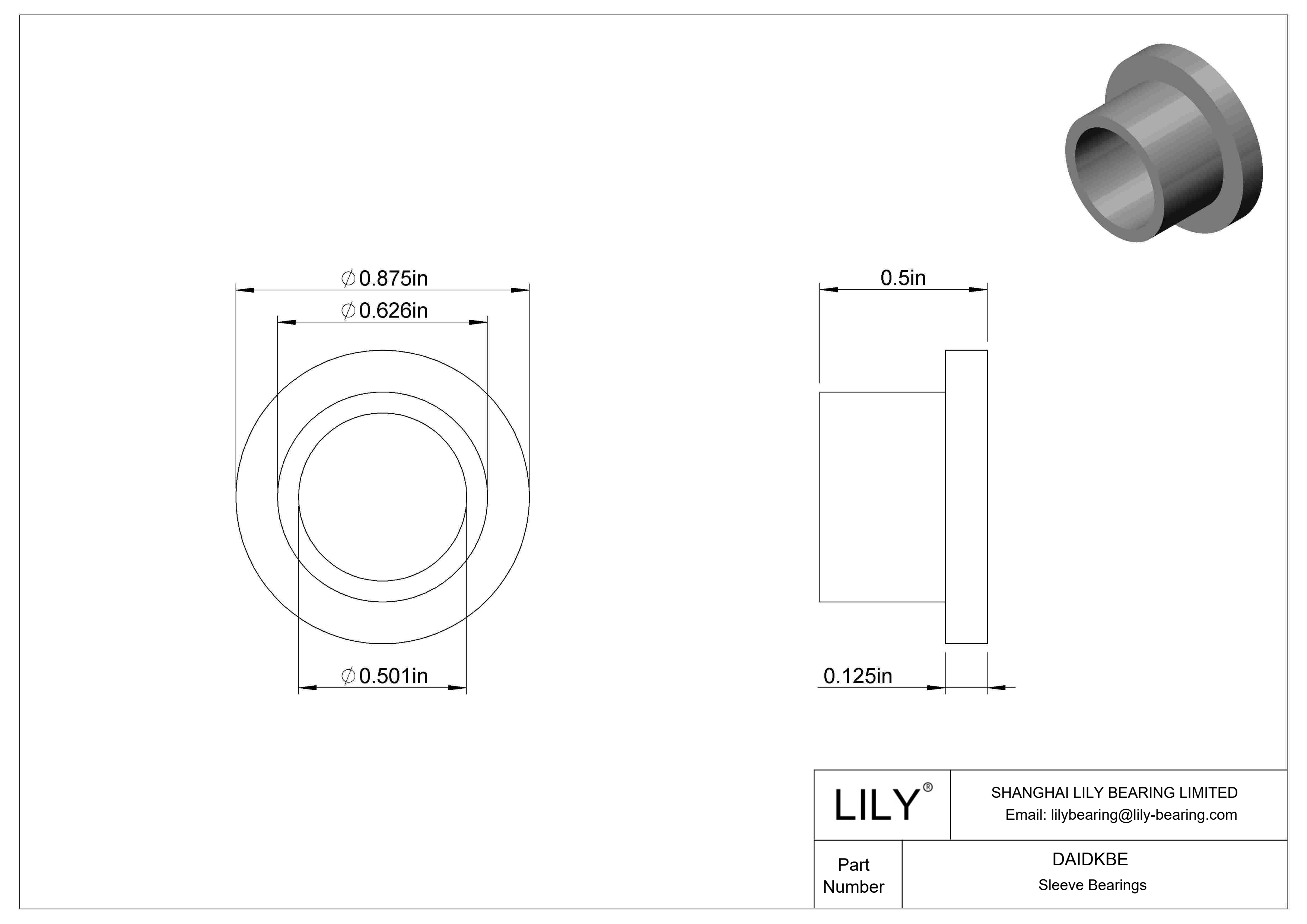 DAIDKBE 高负荷食品工业用油浸式法兰滑动轴承 cad drawing