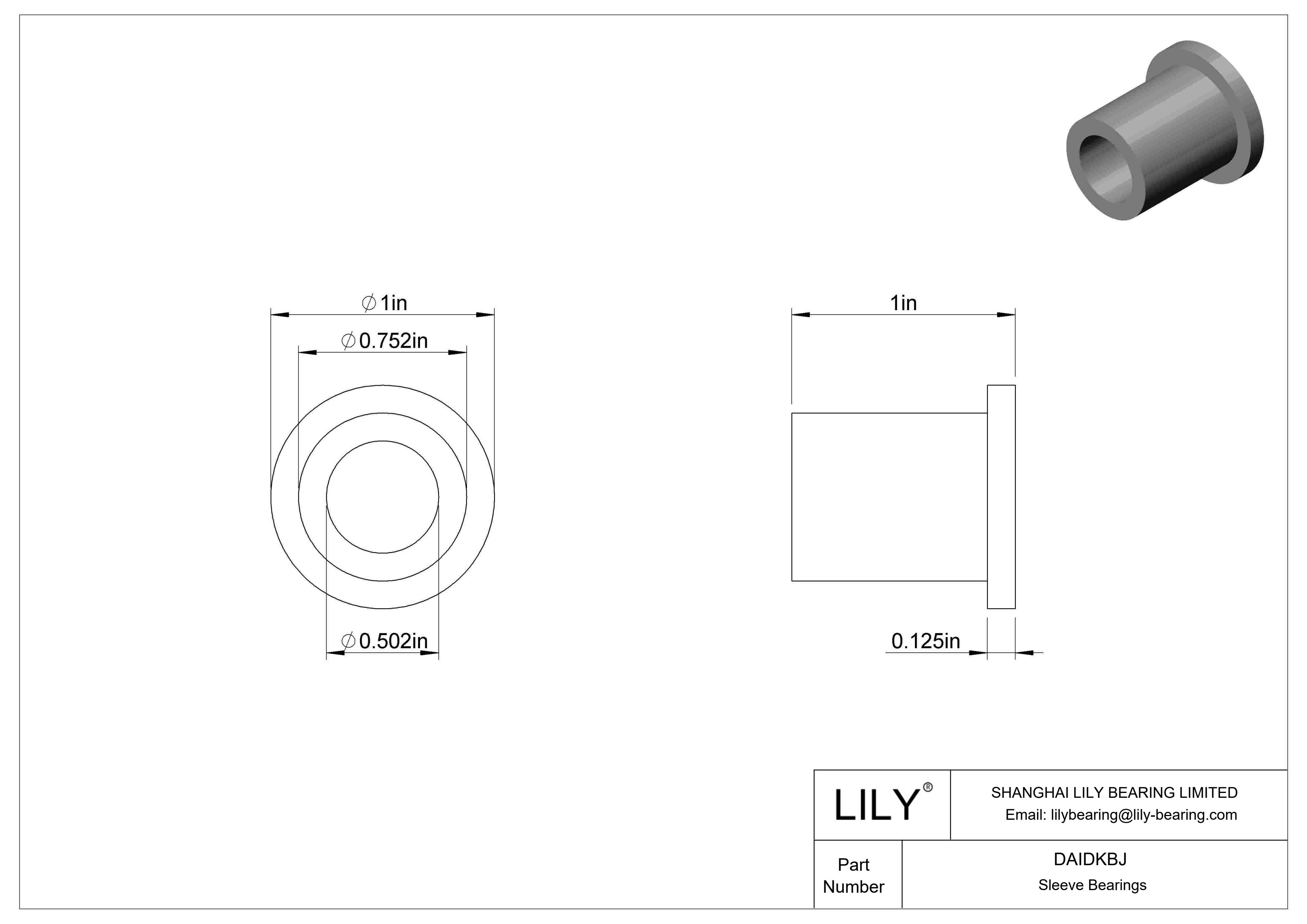 DAIDKBJ 高负荷食品工业用油浸式法兰滑动轴承 cad drawing