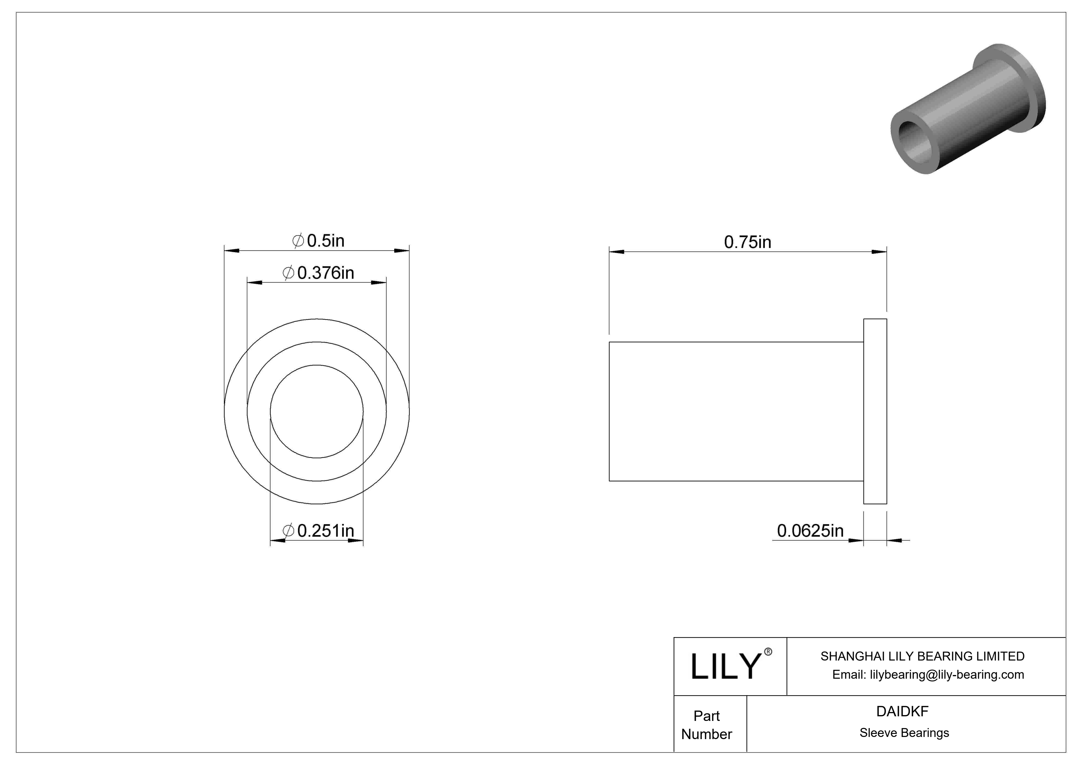 DAIDKF 高负荷食品工业用油浸式法兰滑动轴承 cad drawing