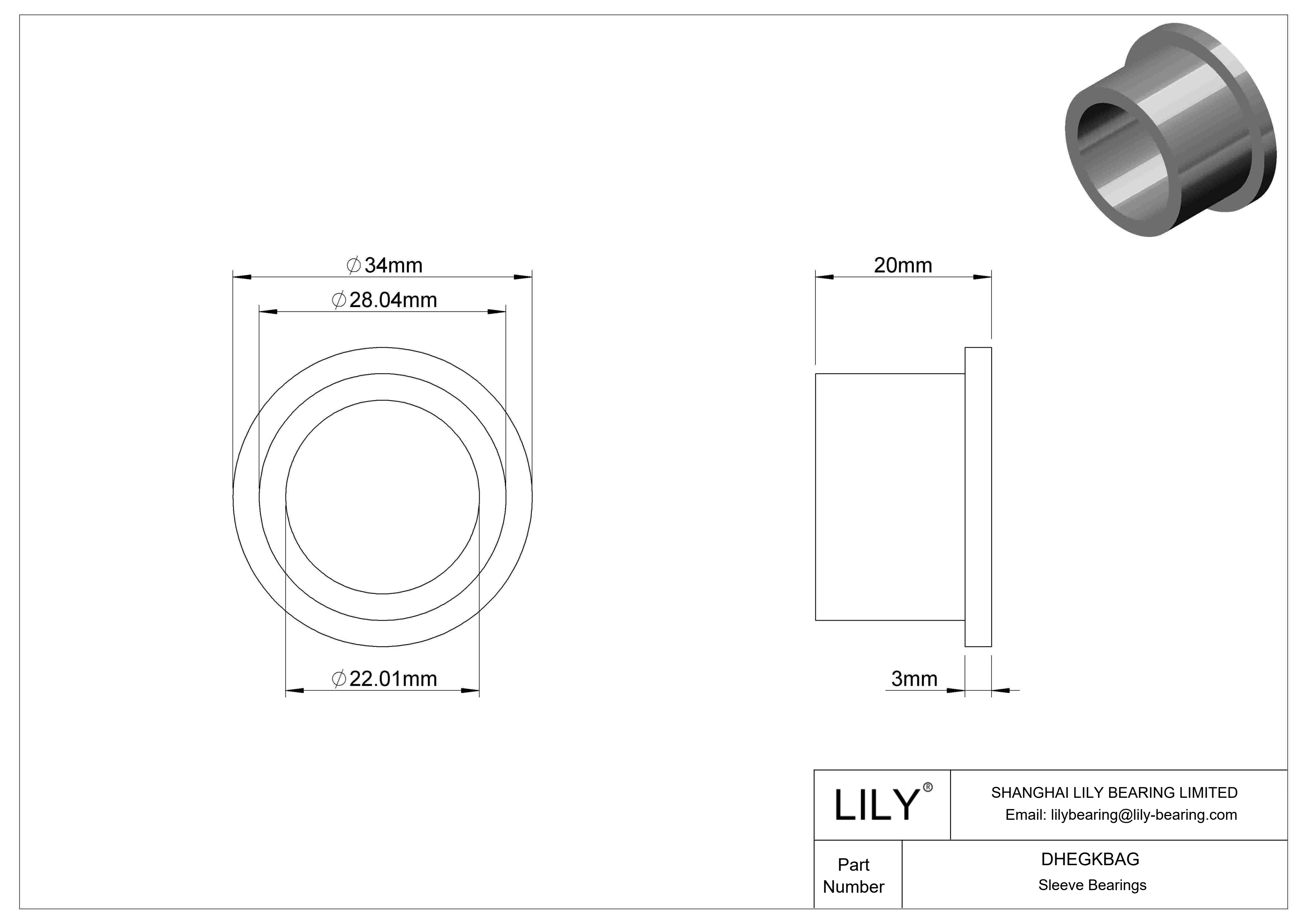 DHEGKBAG Industria alimentaria Rodamientos de manguito embridados en aceite cad drawing