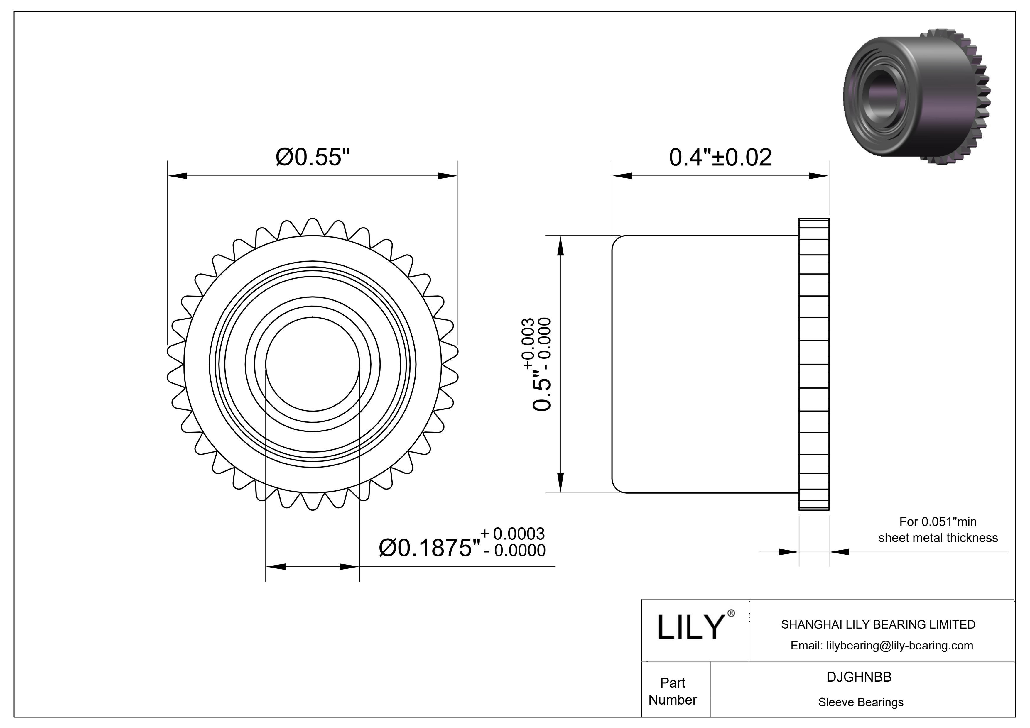 DJGHNBB Cojinetes de deslizamiento en seco para montaje en panel cad drawing