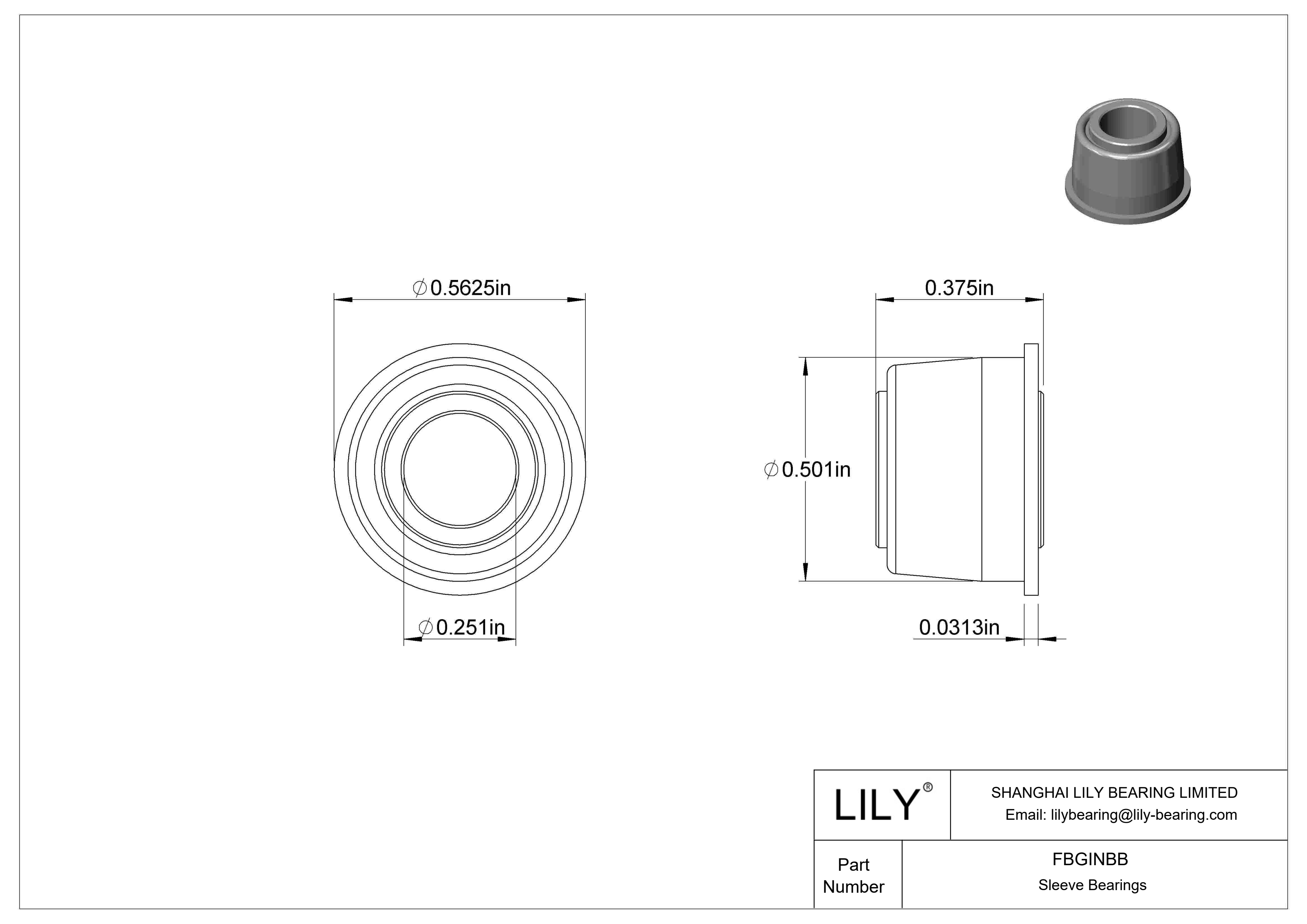 FBGINBB 自动调心干运转法兰滑动轴承 cad drawing