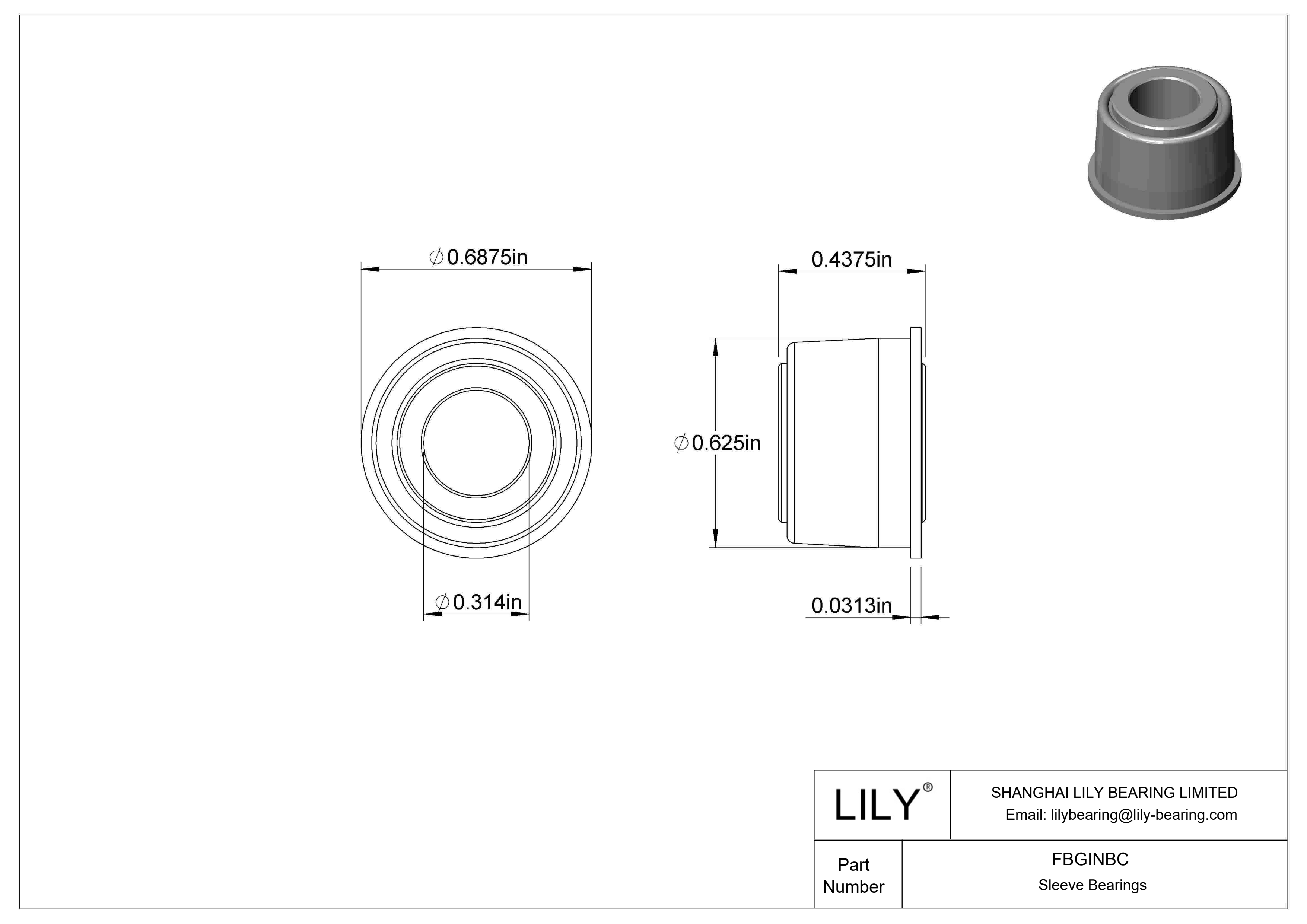 FBGINBC 自动调心干运转法兰滑动轴承 cad drawing