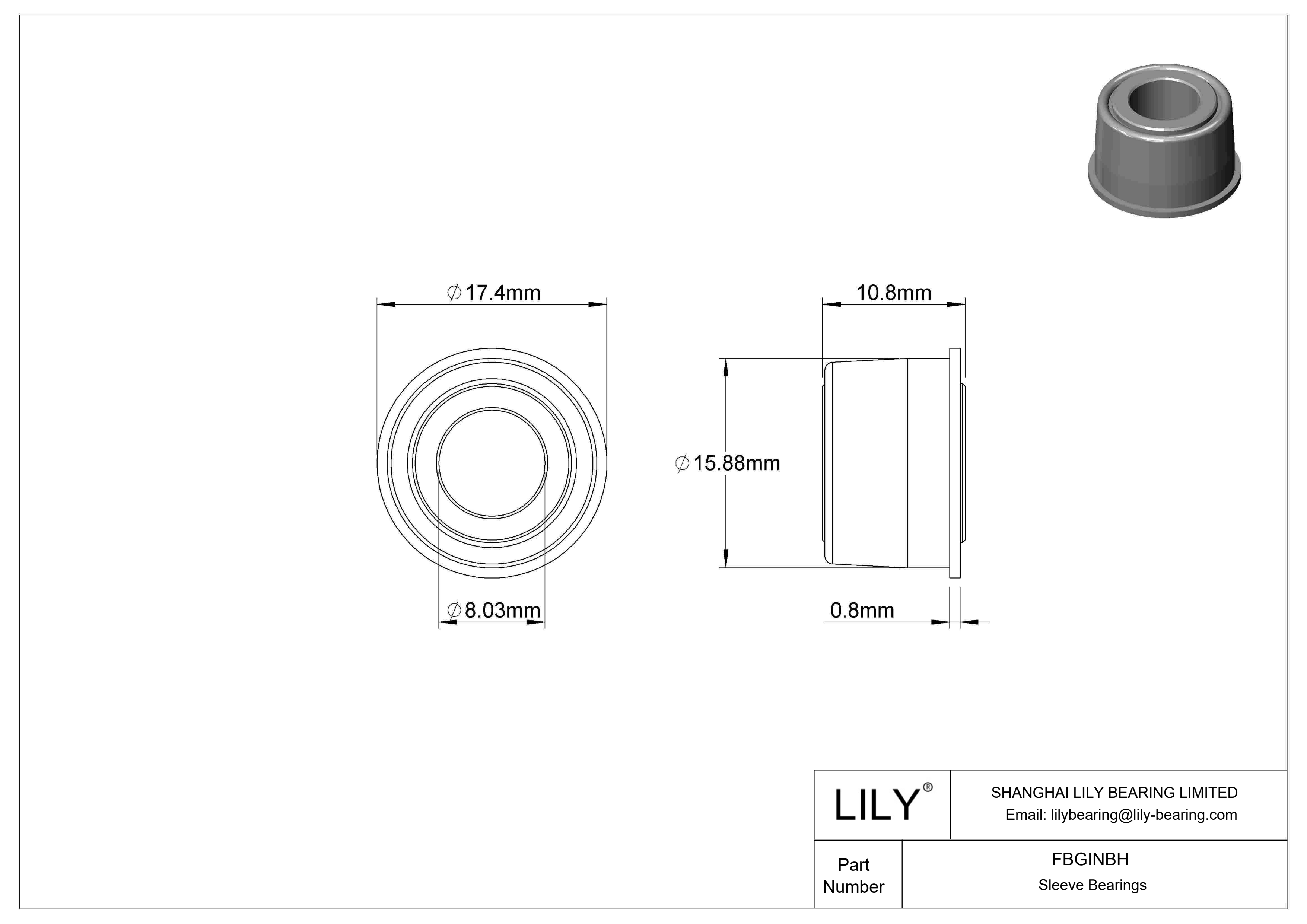 FBGINBH 自动调心干运转法兰滑动轴承 cad drawing