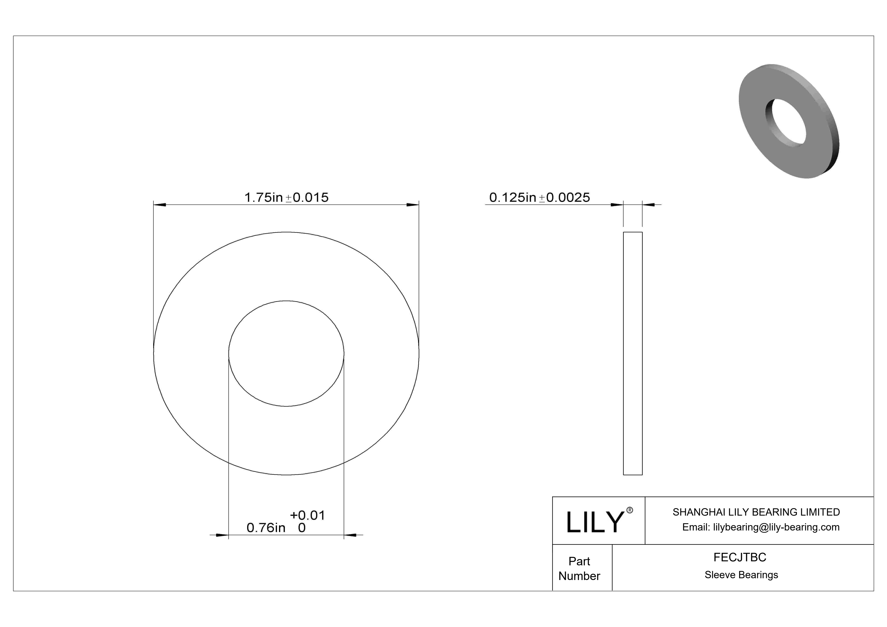 FECJTBC Rodamientos axiales lubricados para la industria alimentaria cad drawing