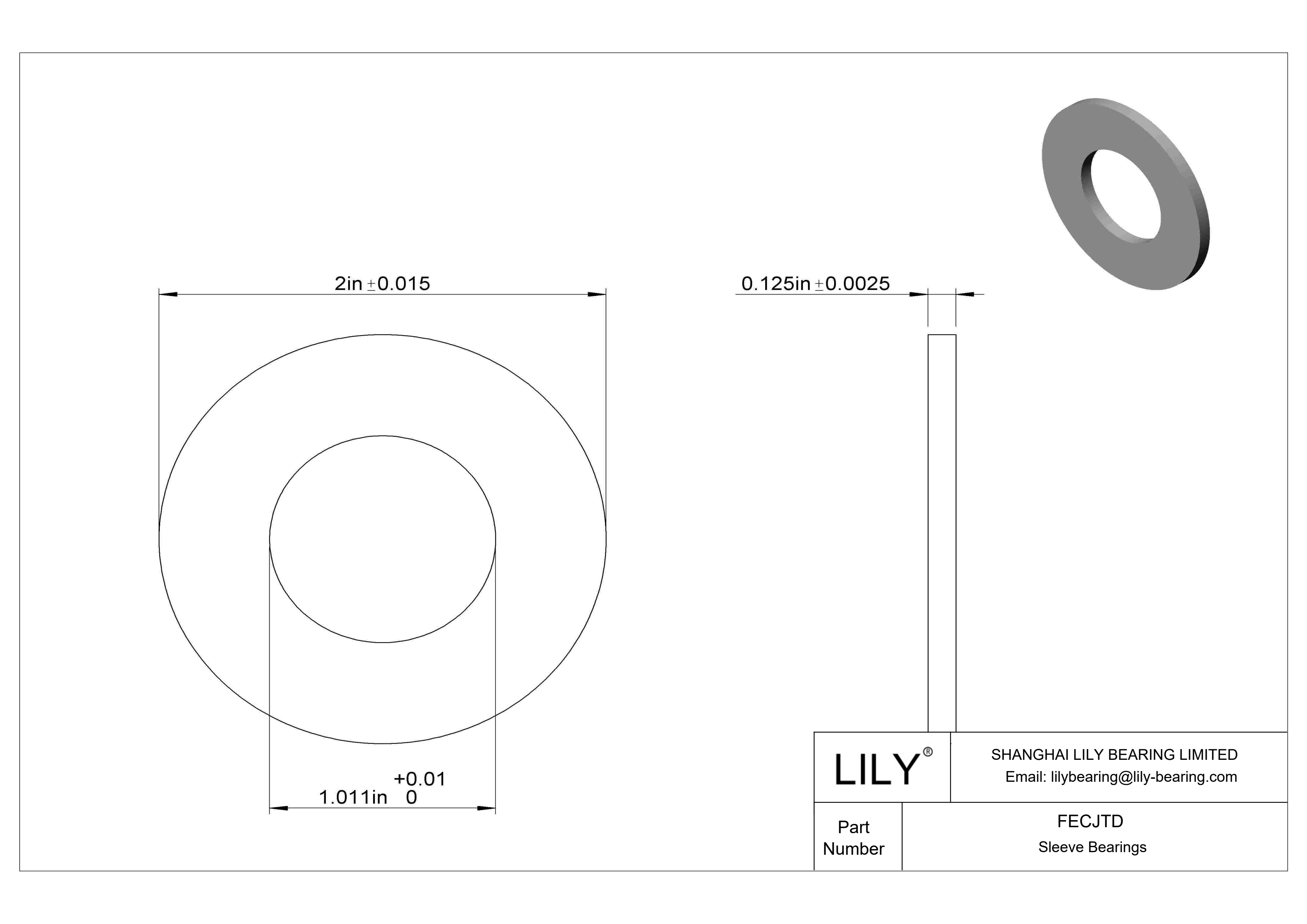 FECJTD 食品工业油浸推力轴承 cad drawing