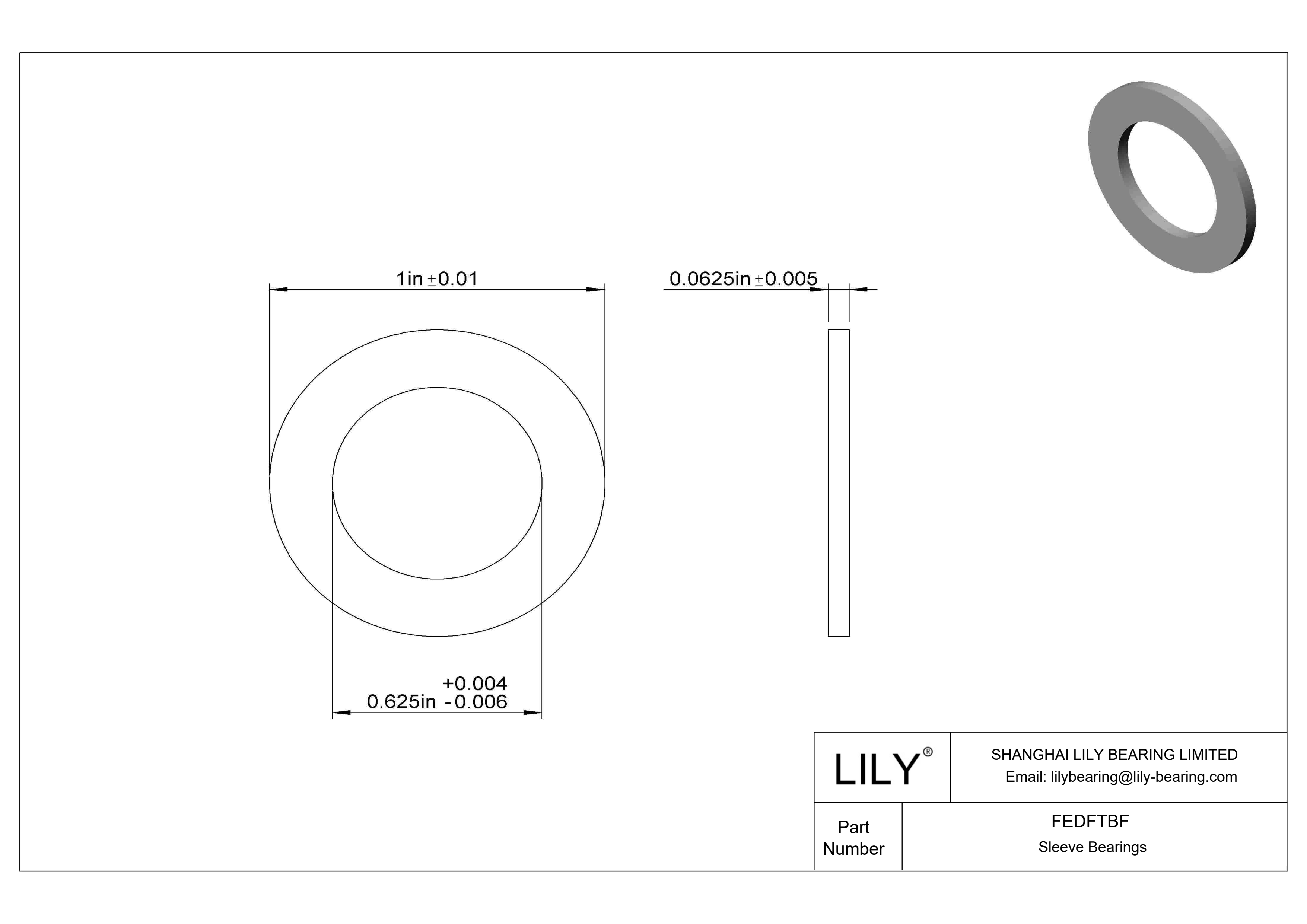 FEDFTBF 高负荷食品工业用油浸式推力轴承 cad drawing