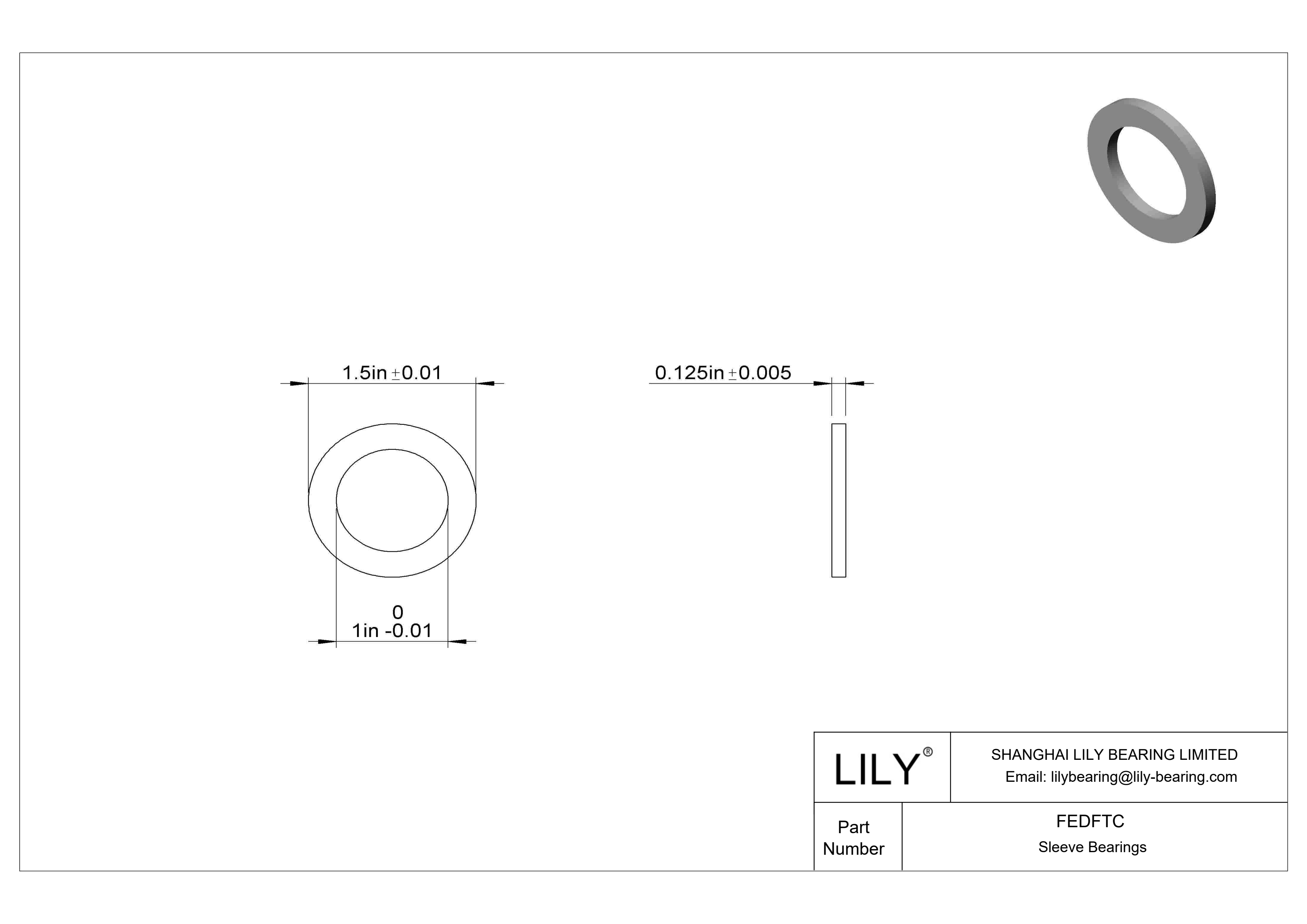 FEDFTC 高负荷食品工业用油浸式推力轴承 cad drawing