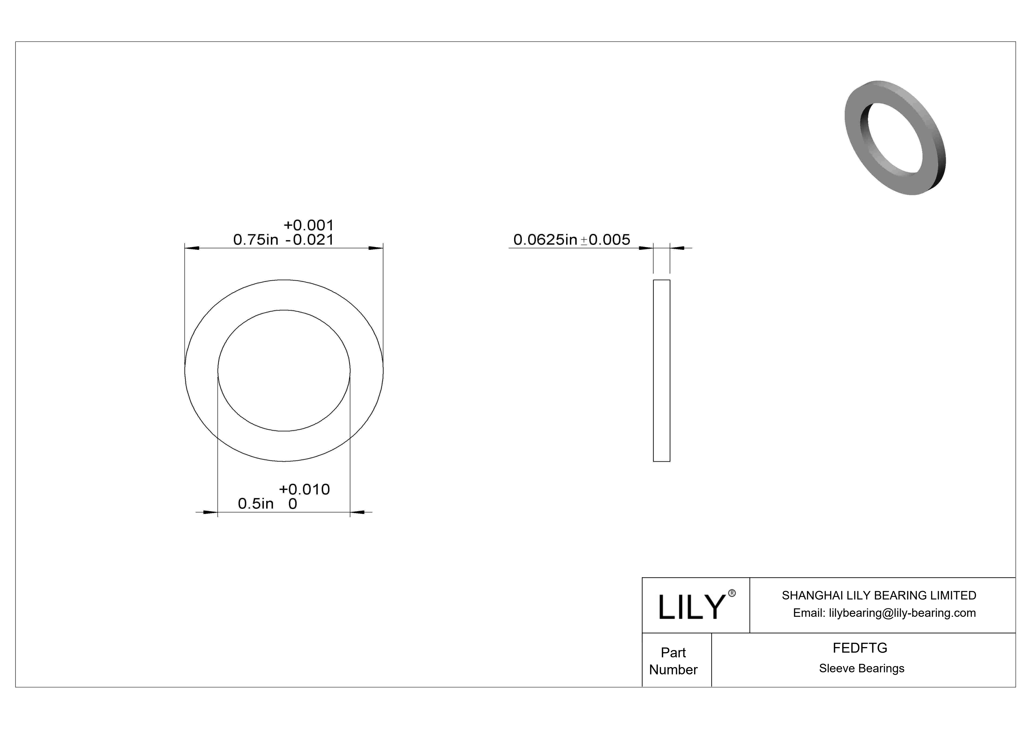 FEDFTG 高负荷食品工业用油浸式推力轴承 cad drawing