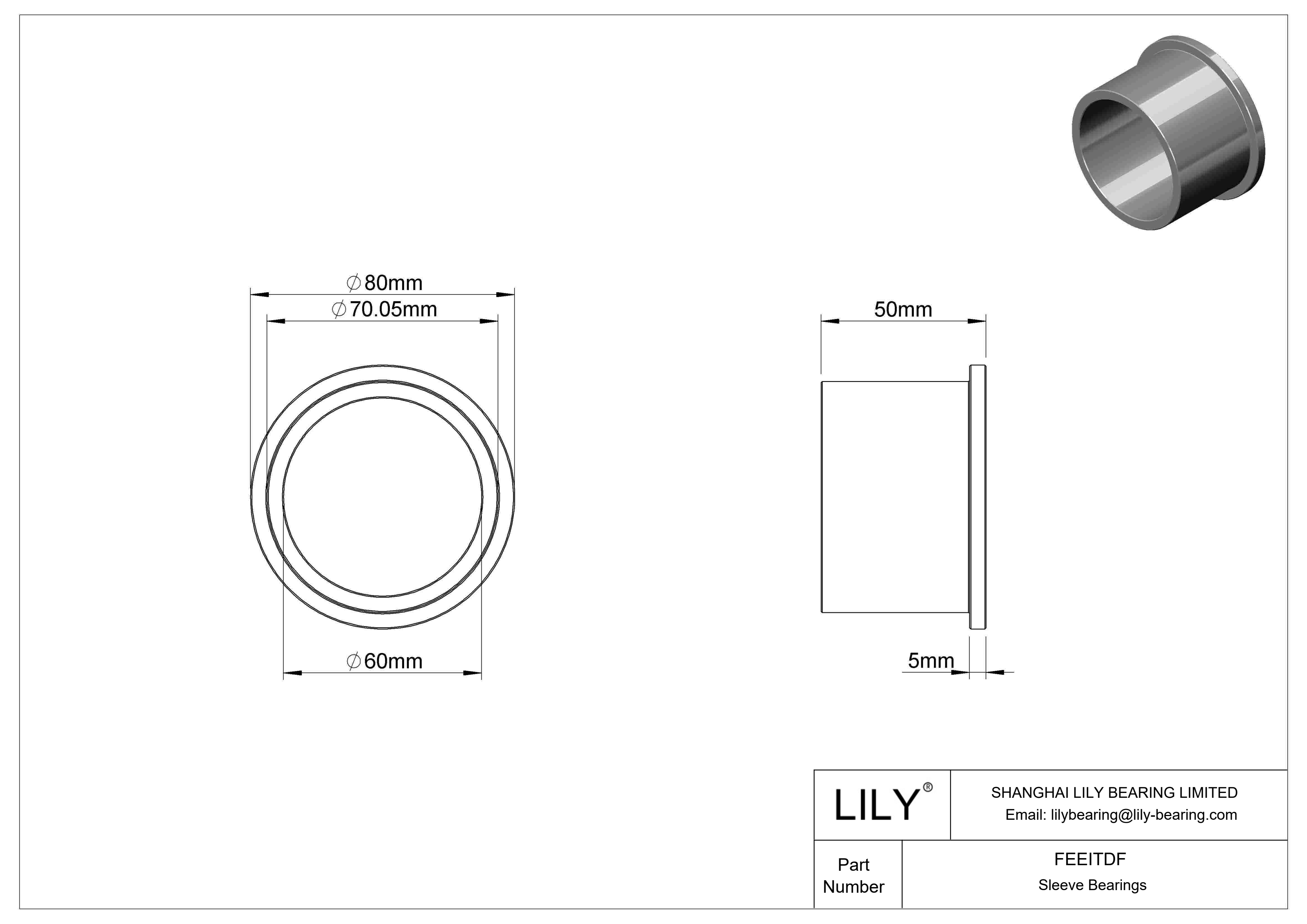 FEEITDF 多用途法兰滑动轴承 cad drawing