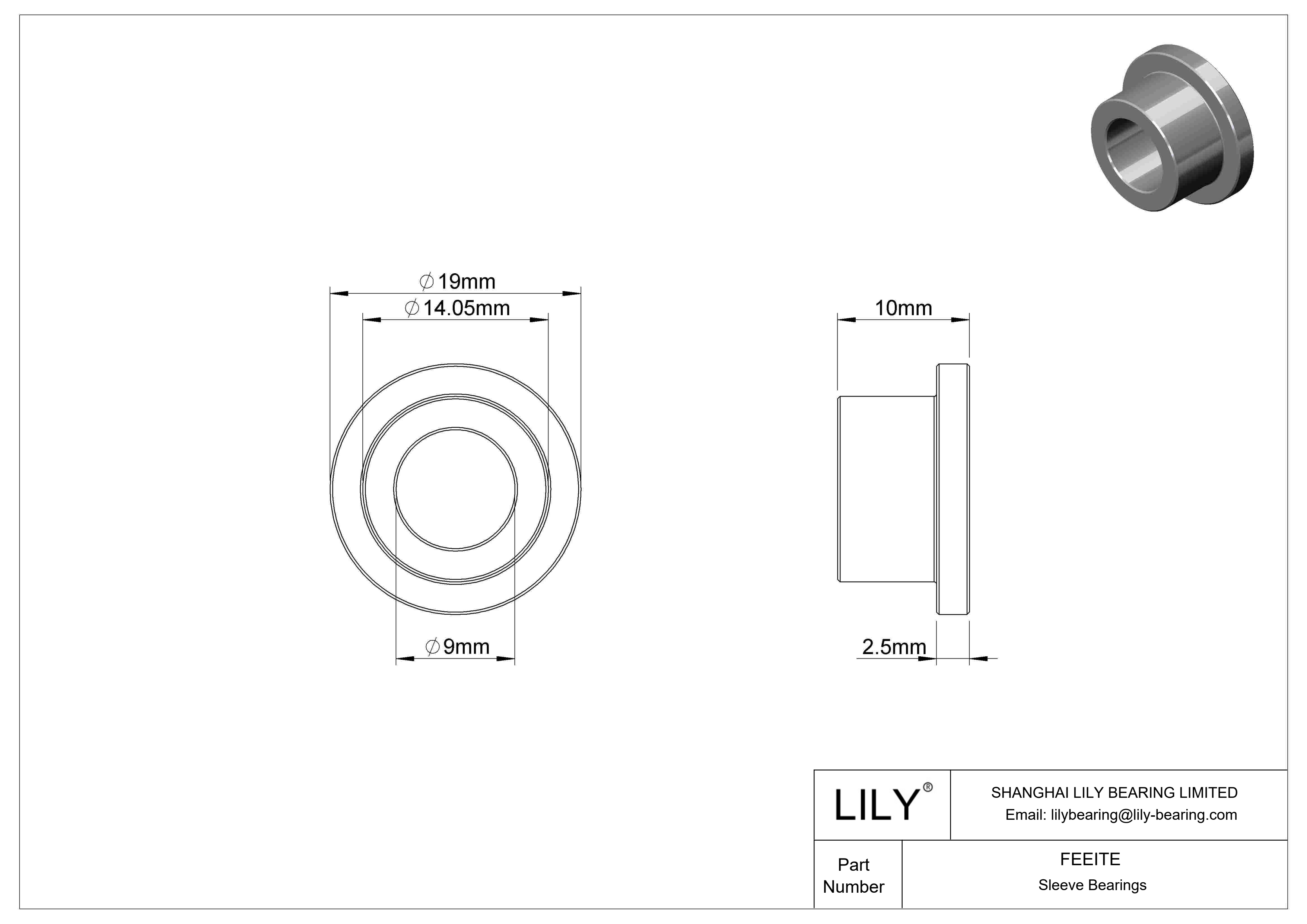 FEEITE 多用途法兰滑动轴承 cad drawing