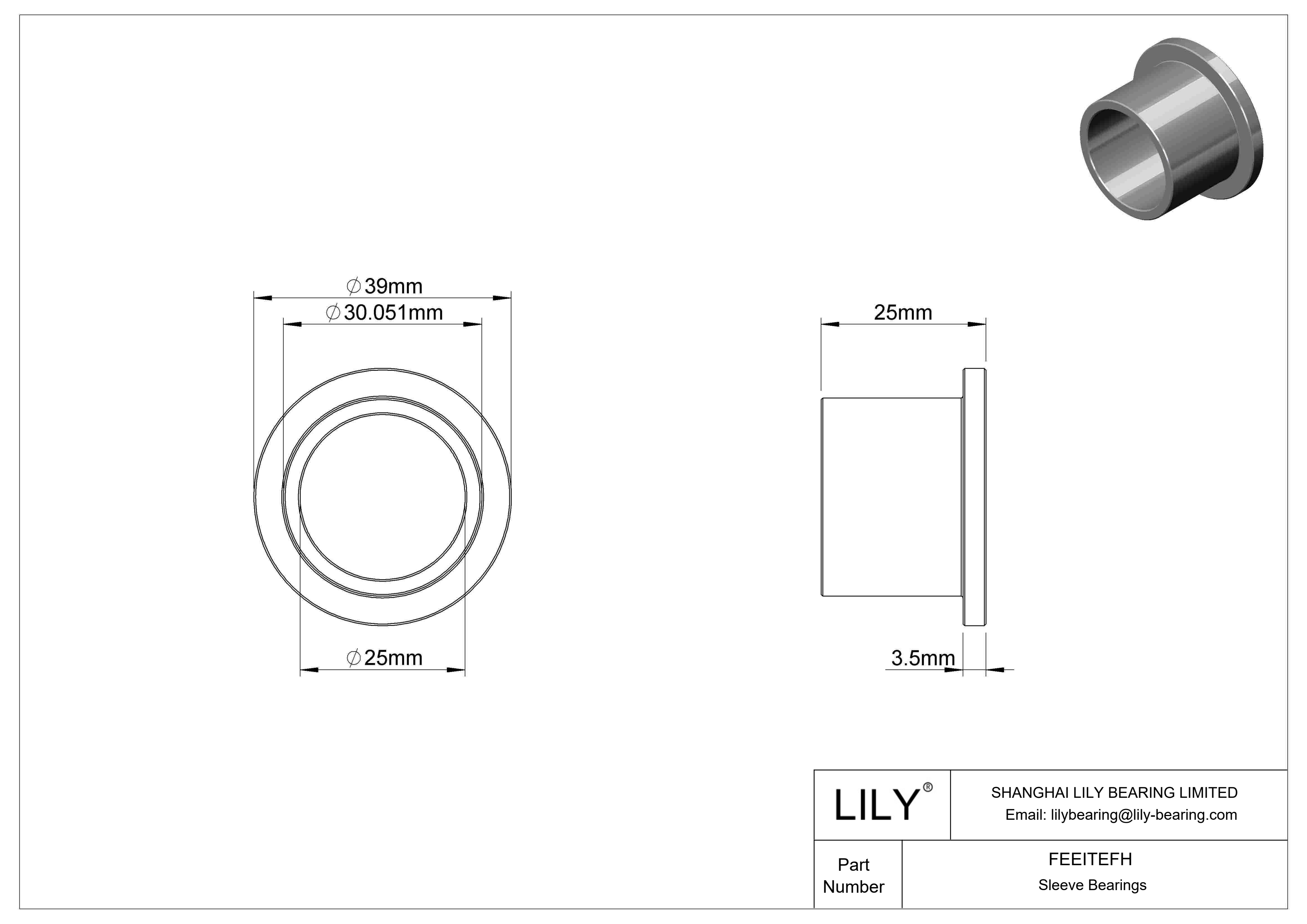 FEEITEFH 多用途法兰滑动轴承 cad drawing