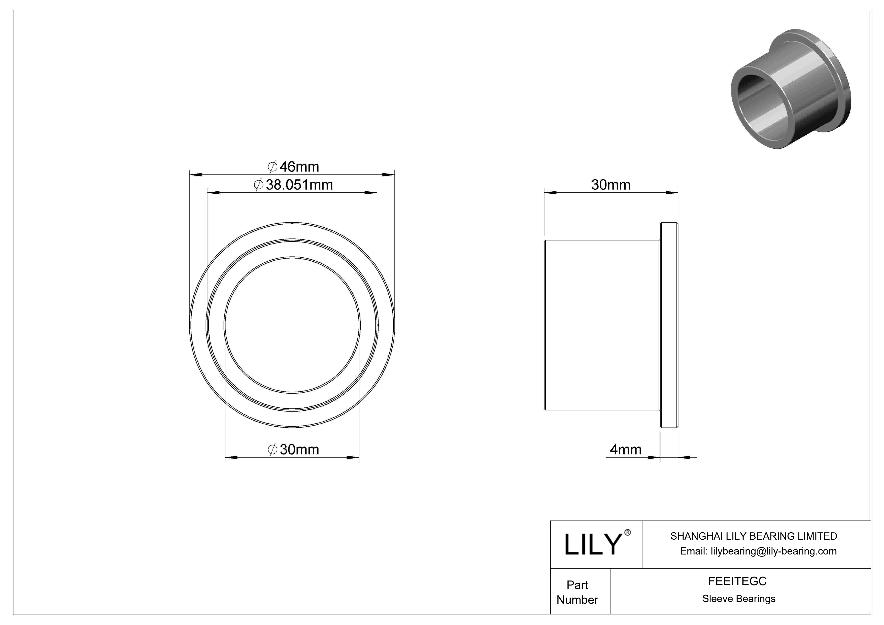 FEEITEGC 多用途法兰滑动轴承 cad drawing