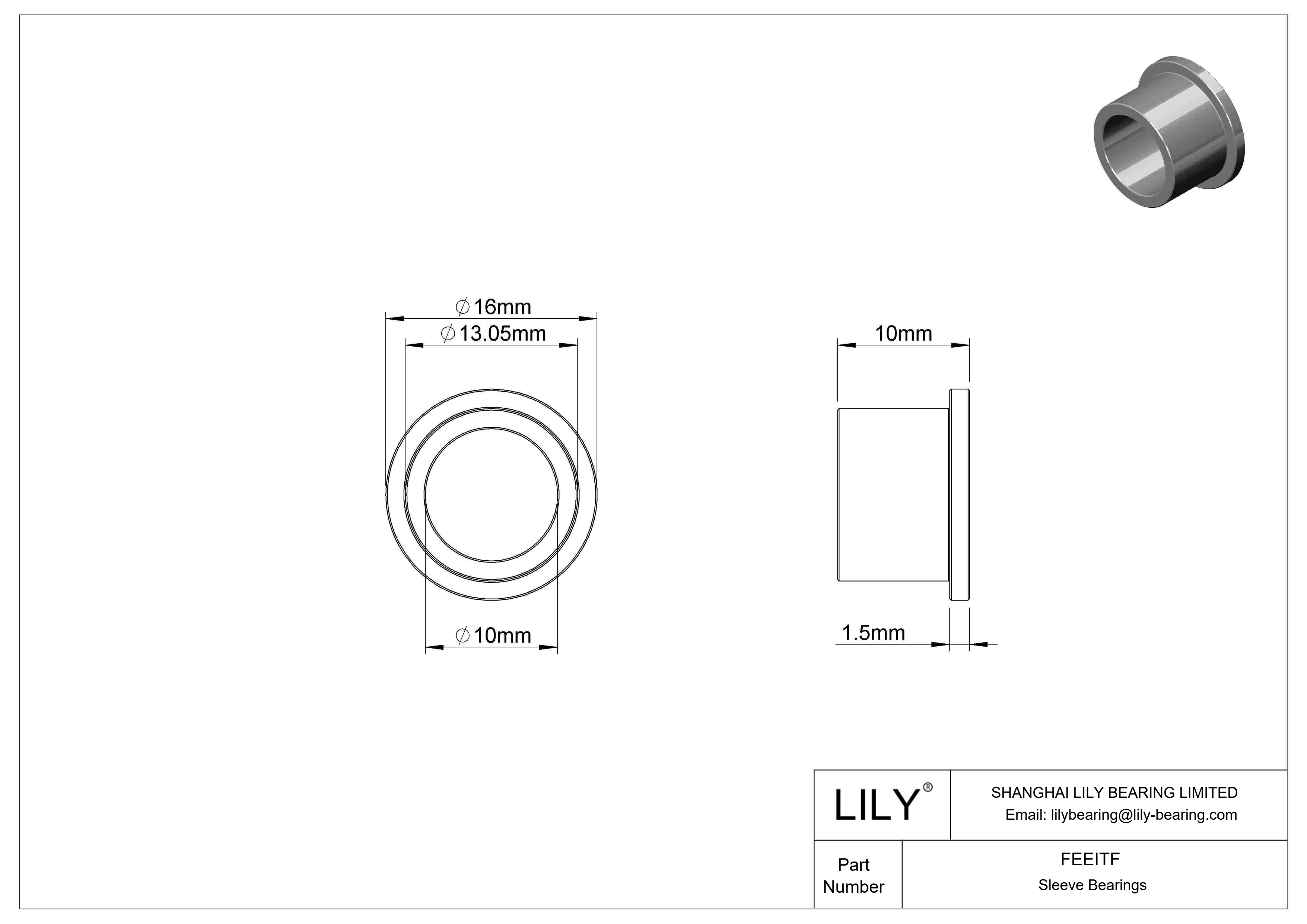 FEEITF 多用途法兰滑动轴承 cad drawing