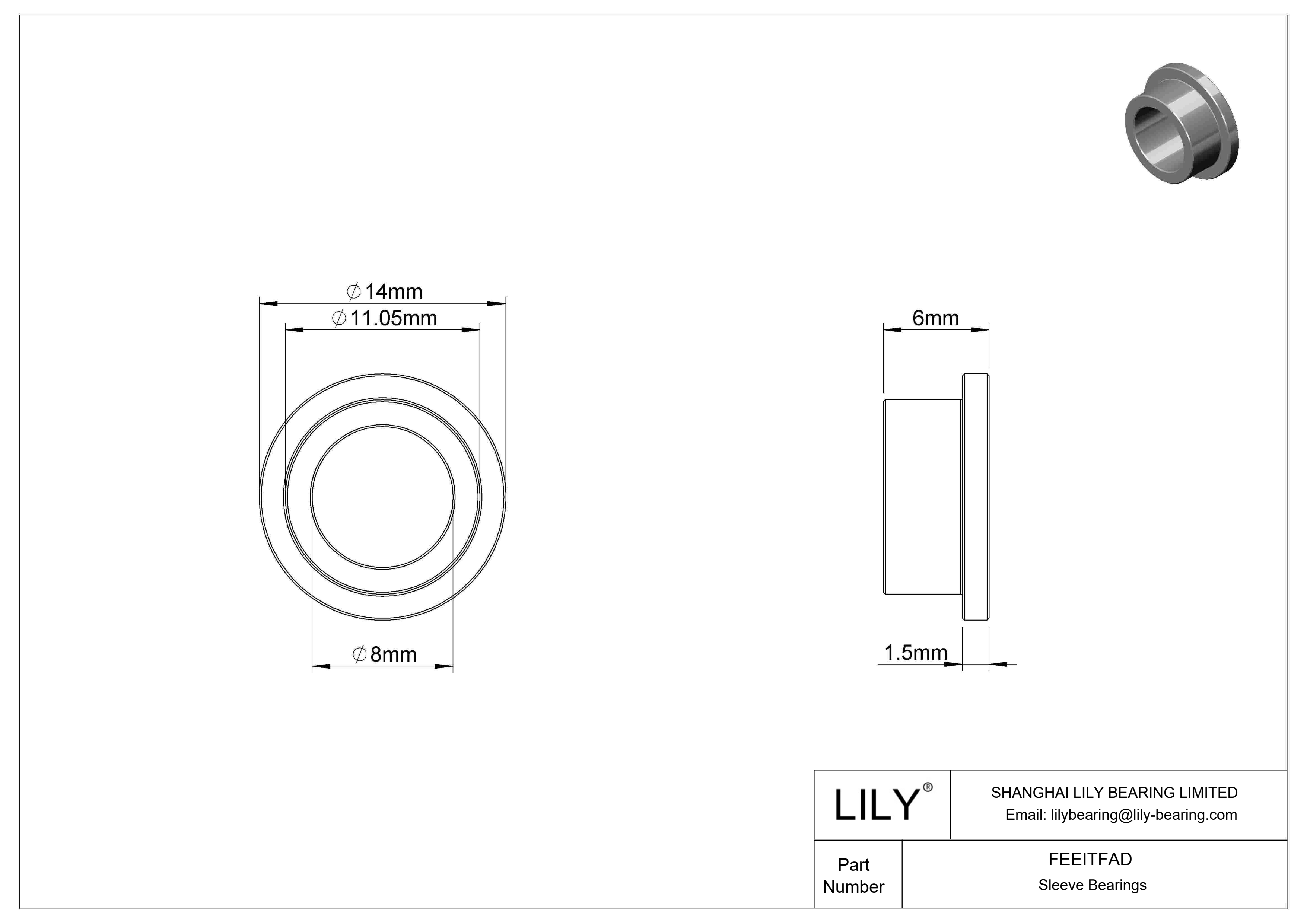 FEEITFAD 多用途法兰滑动轴承 cad drawing