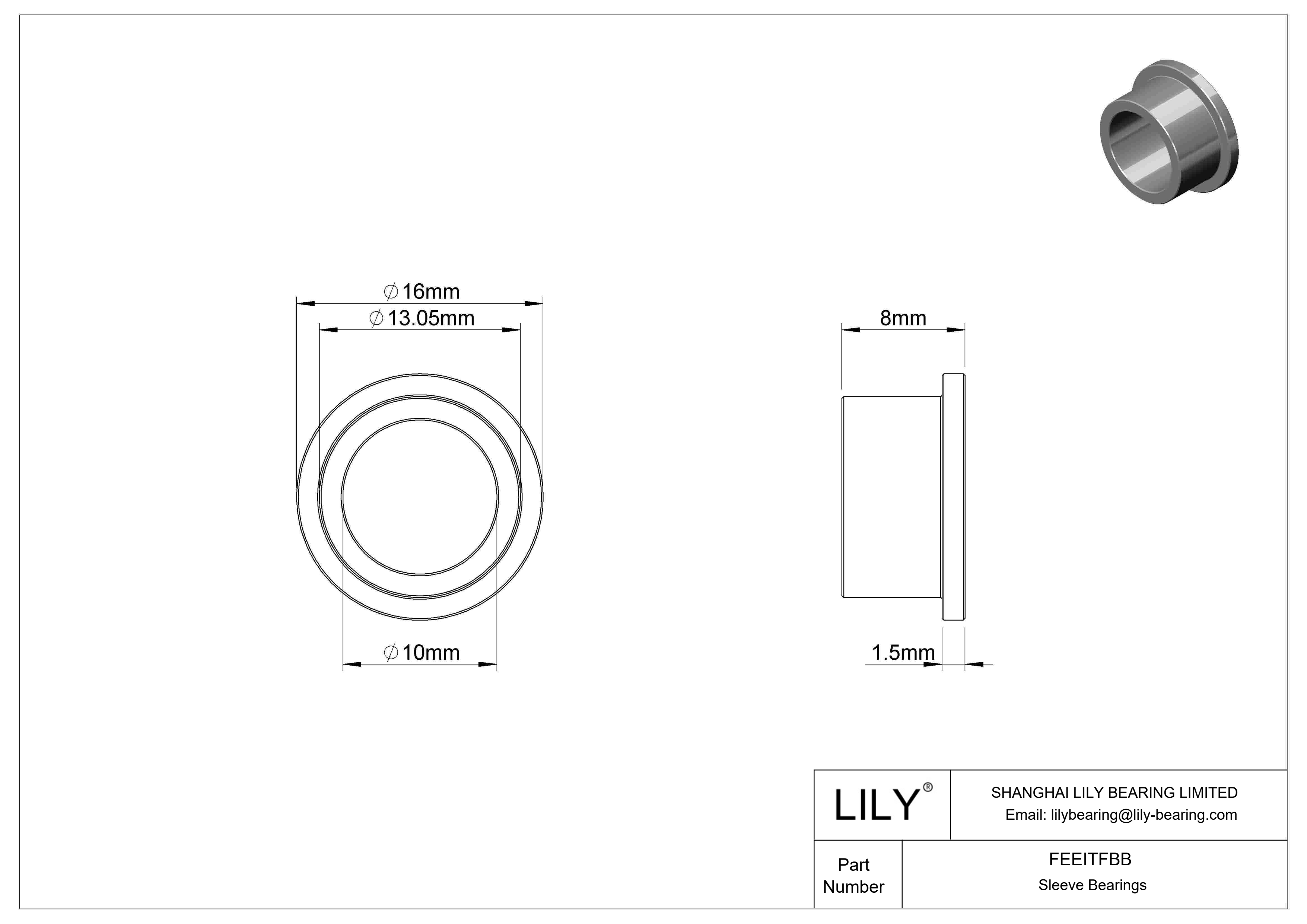 FEEITFBB 多用途法兰滑动轴承 cad drawing