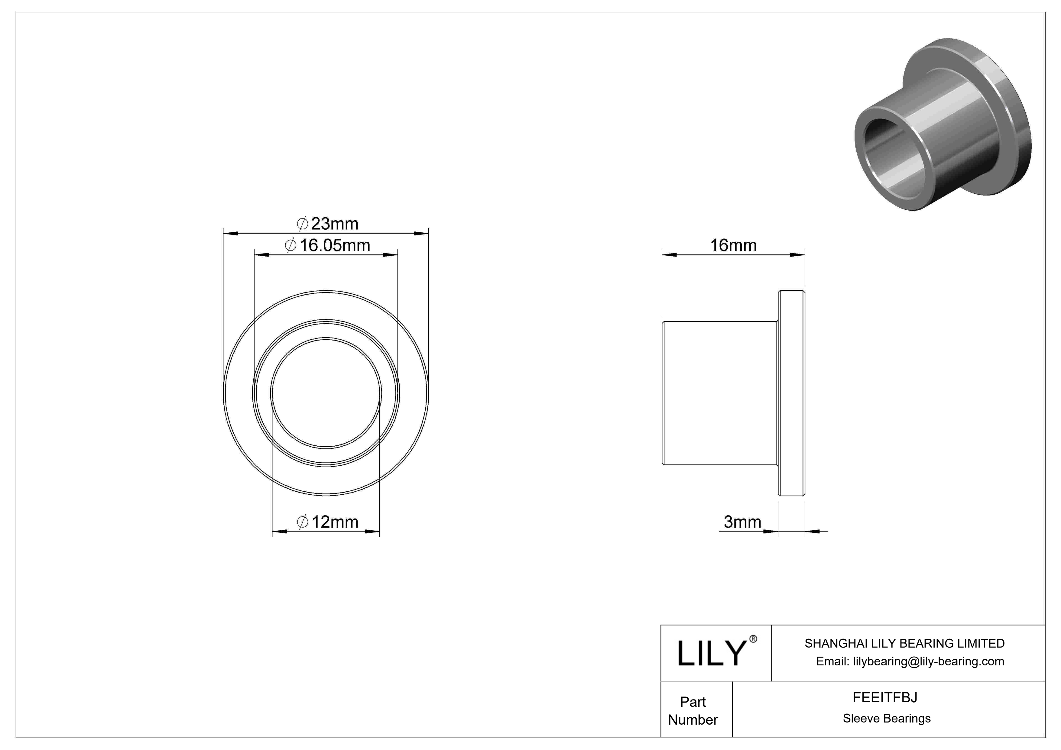 FEEITFBJ 多用途法兰滑动轴承 cad drawing