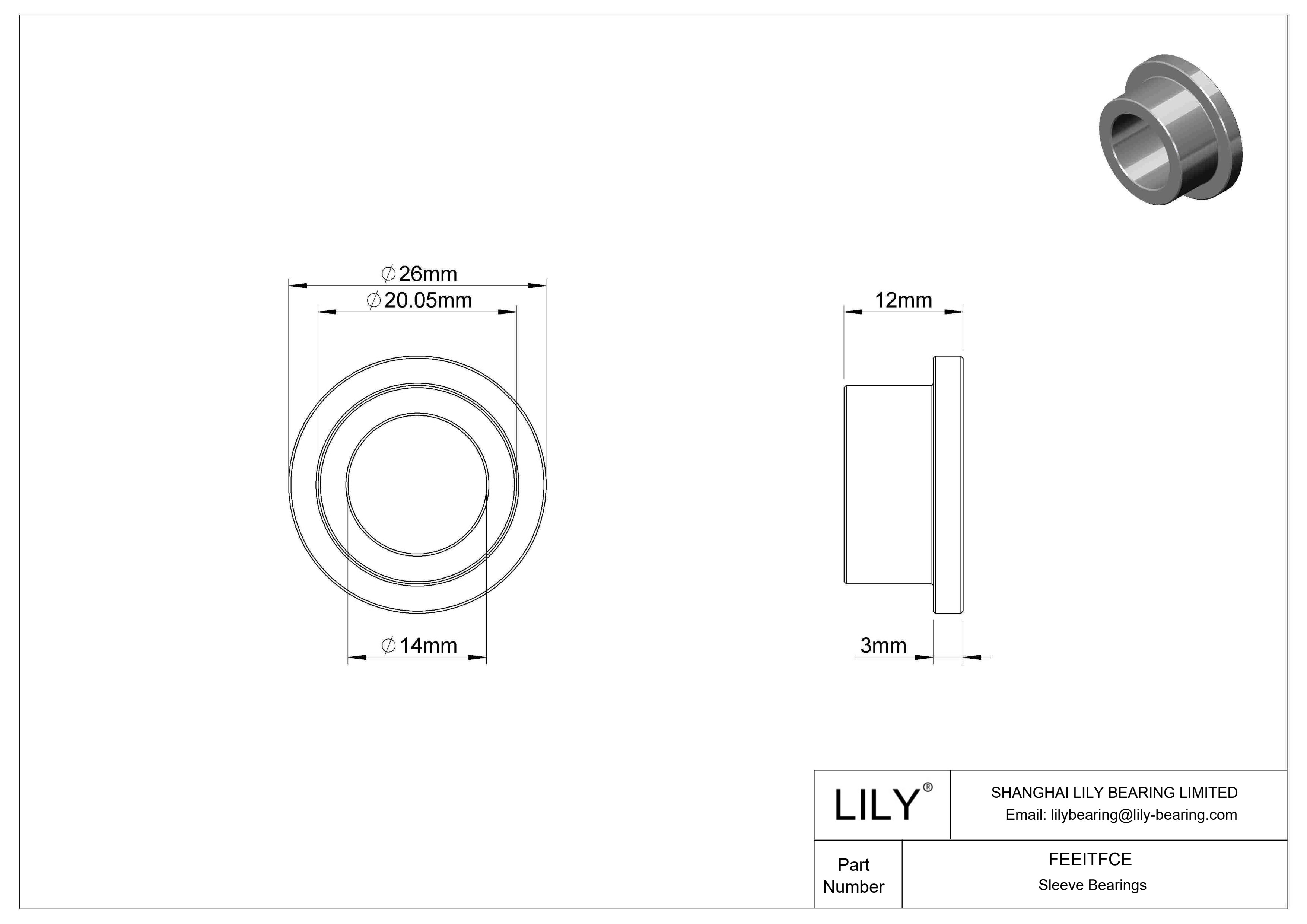 FEEITFCE 多用途法兰滑动轴承 cad drawing