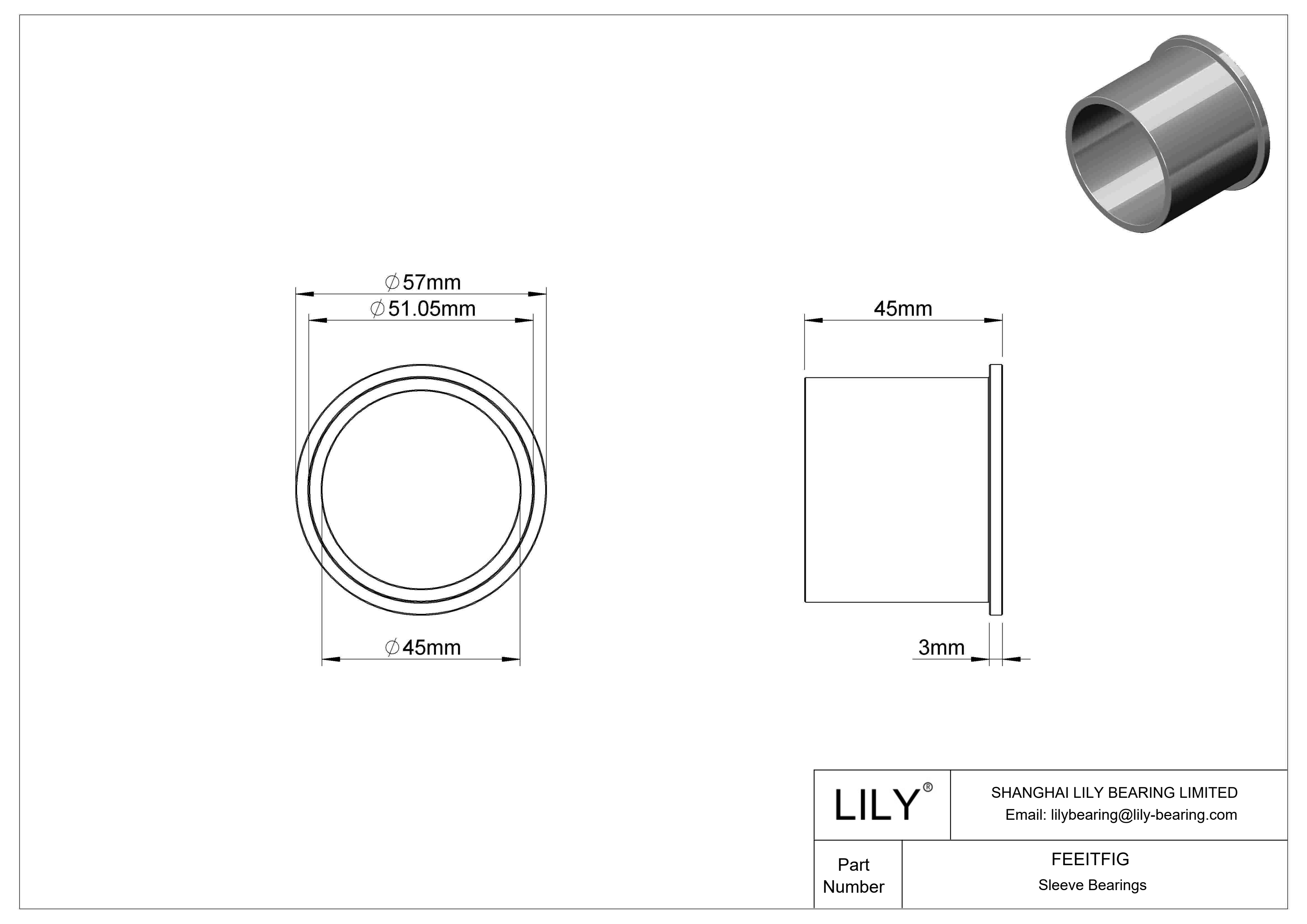 FEEITFIG 多用途法兰滑动轴承 cad drawing