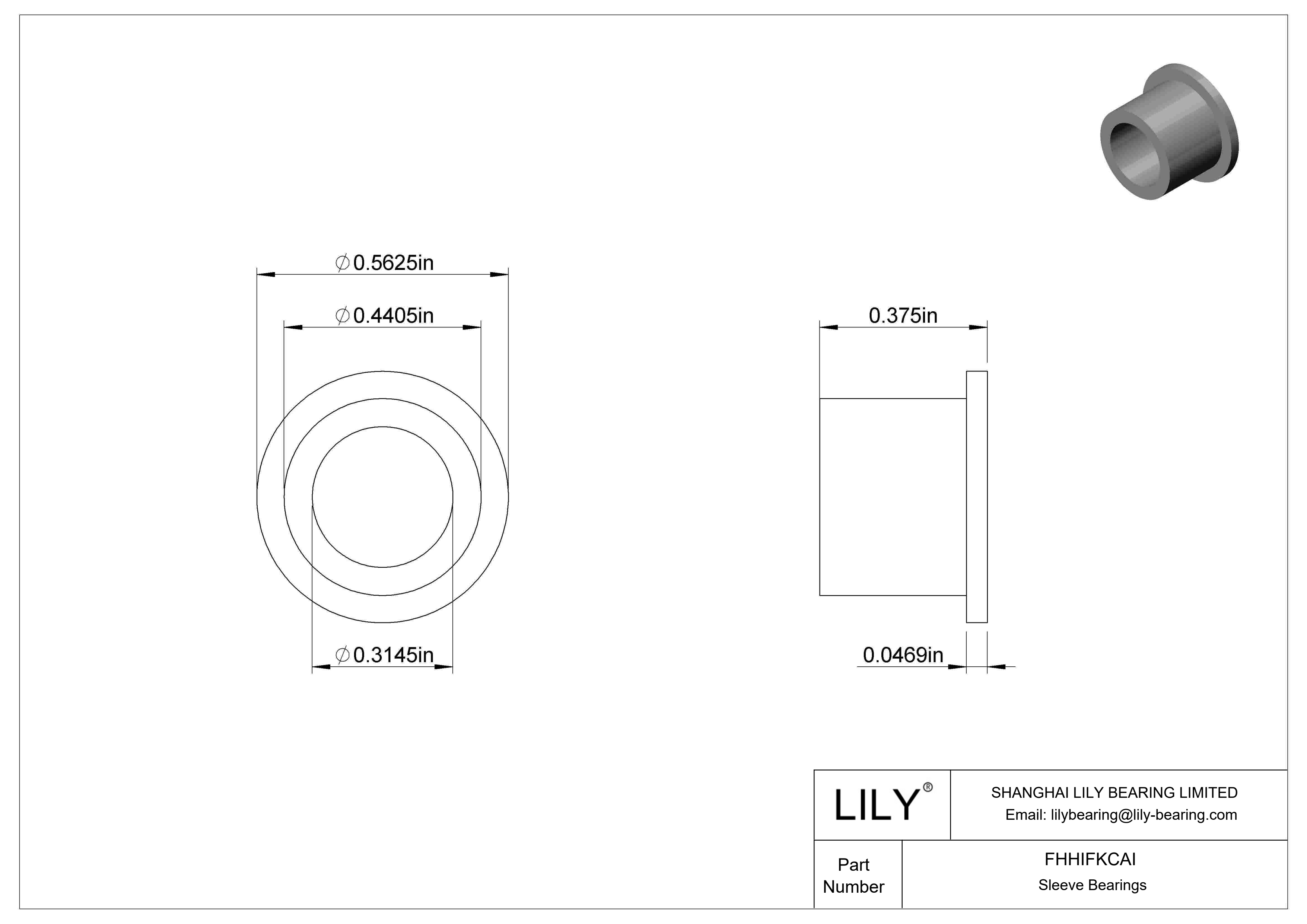 FHHIFKCAI 食品工业干运转法兰滑动轴承 cad drawing