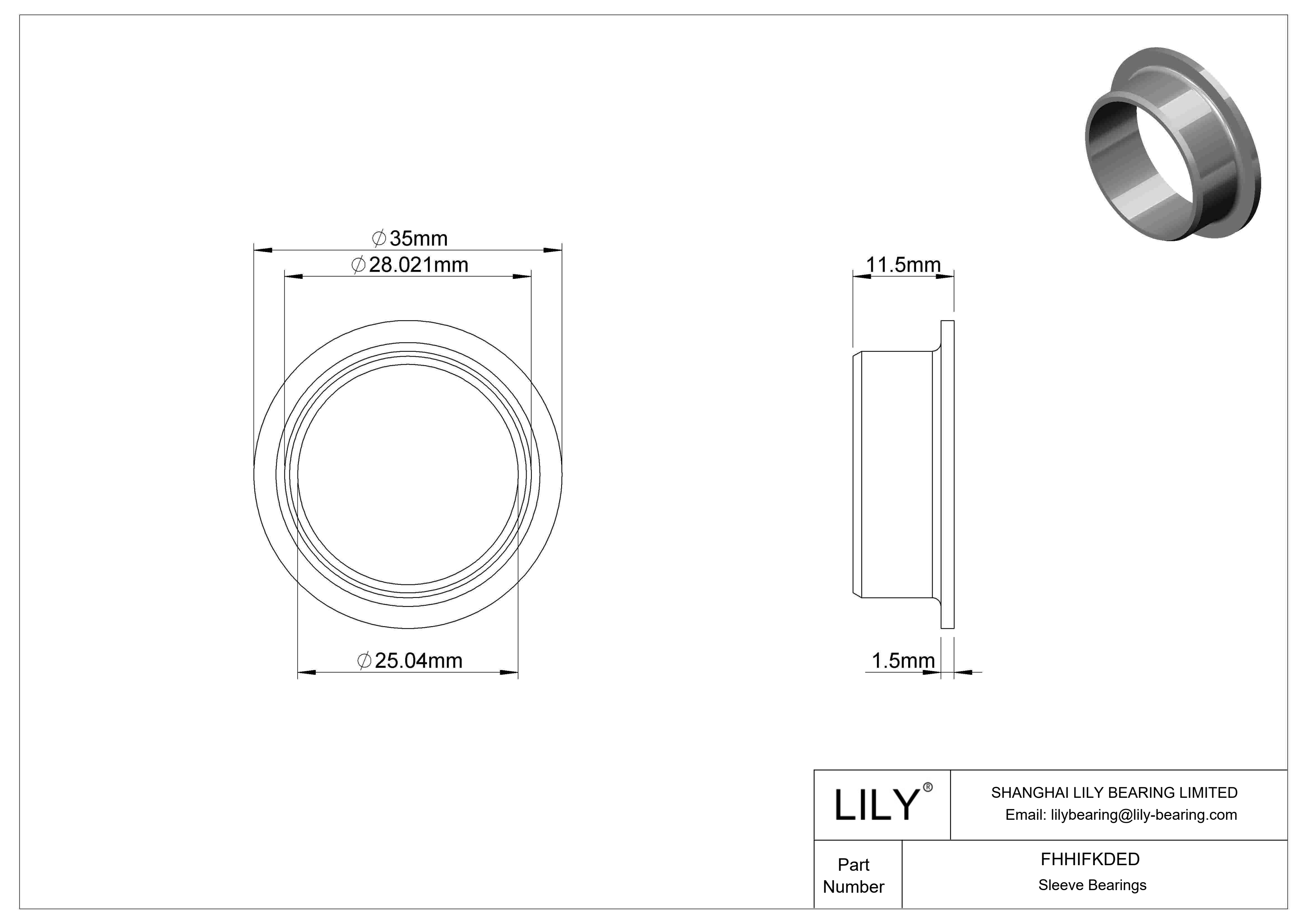 FHHIFKDED 食品工业干运转法兰滑动轴承 cad drawing