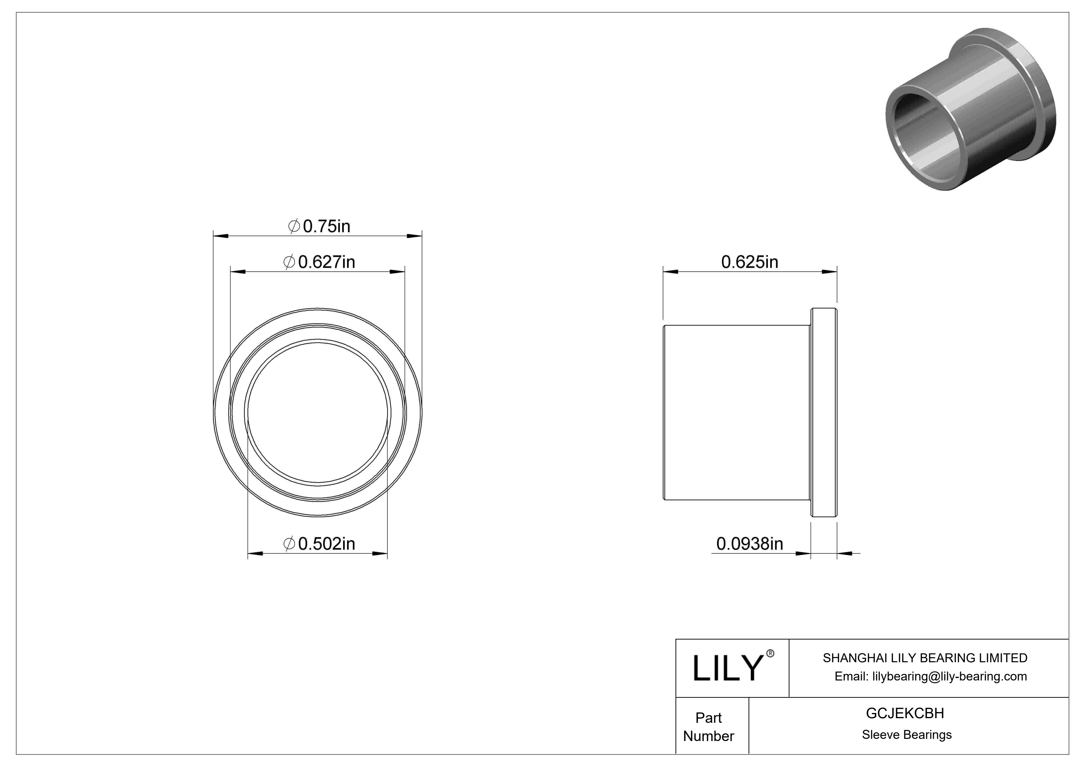 GCJEKCBH 轻载干运转法兰滑动轴承 cad drawing