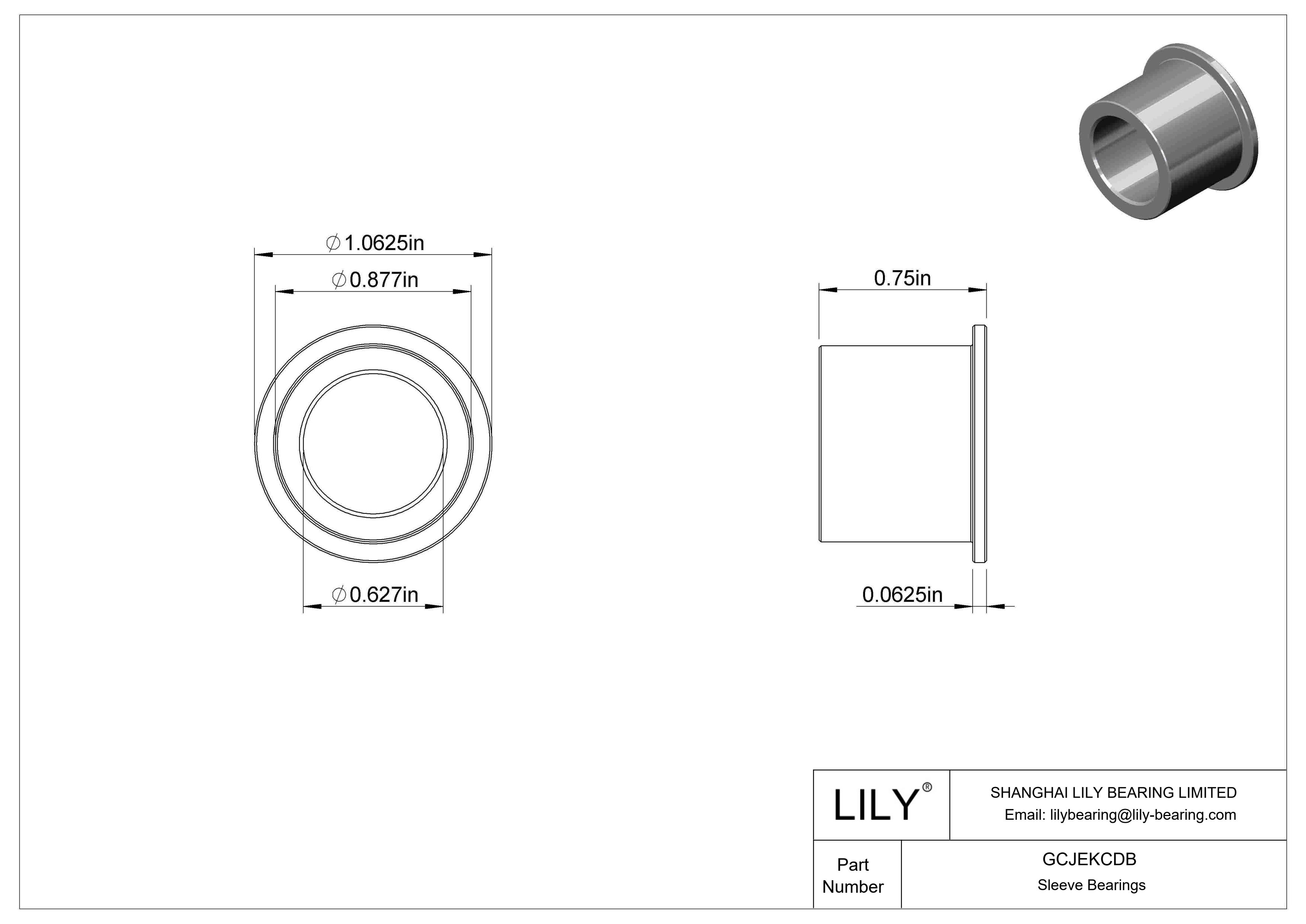 GCJEKCDB 轻载干运转法兰滑动轴承 cad drawing