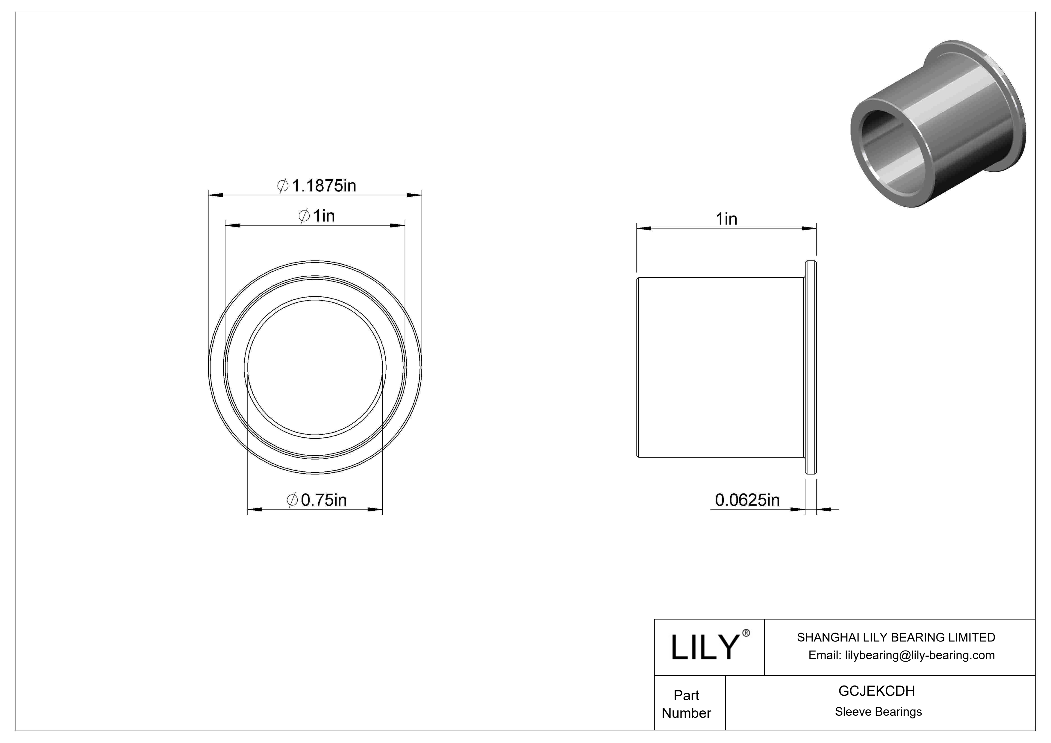 GCJEKCDH 轻载干运转法兰滑动轴承 cad drawing