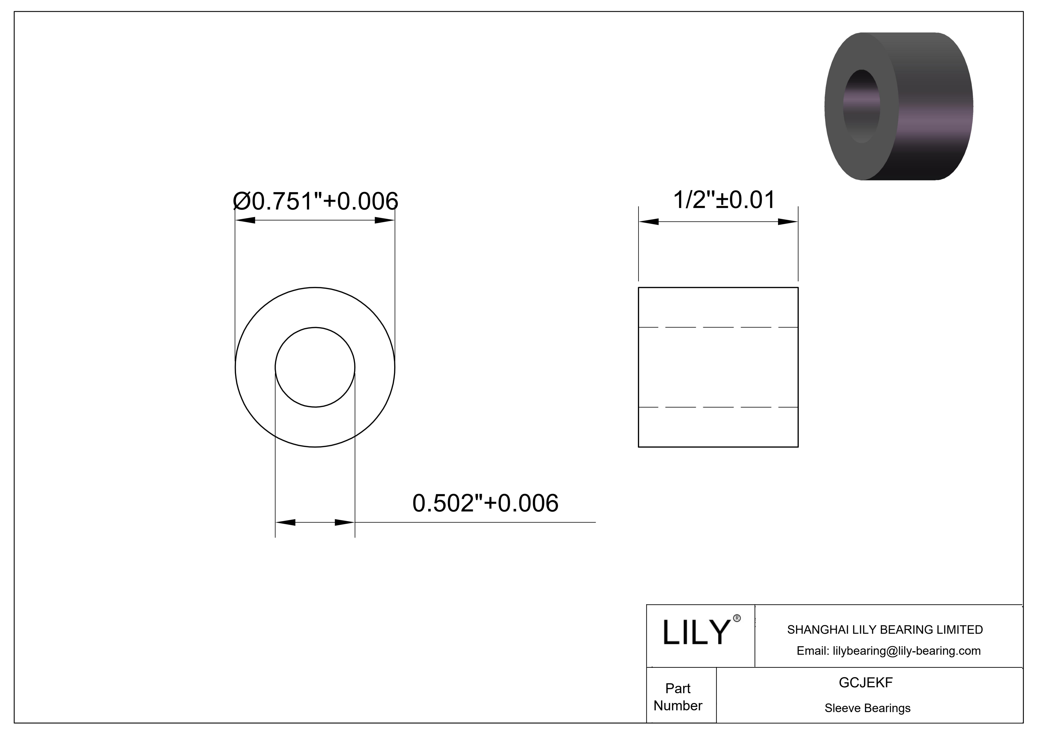 GCJEKF 轻载干运转滑动轴承 cad drawing