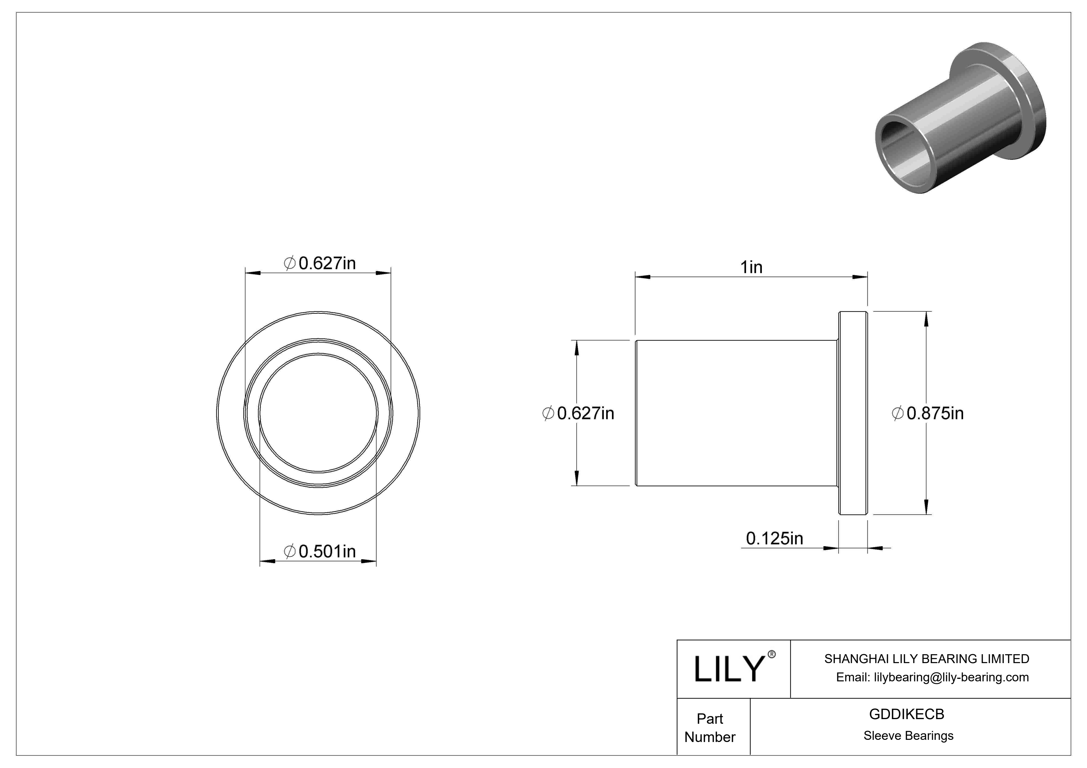 GDDIKECB Rodamientos de manguito con pestaña lubricados con aceite cad drawing