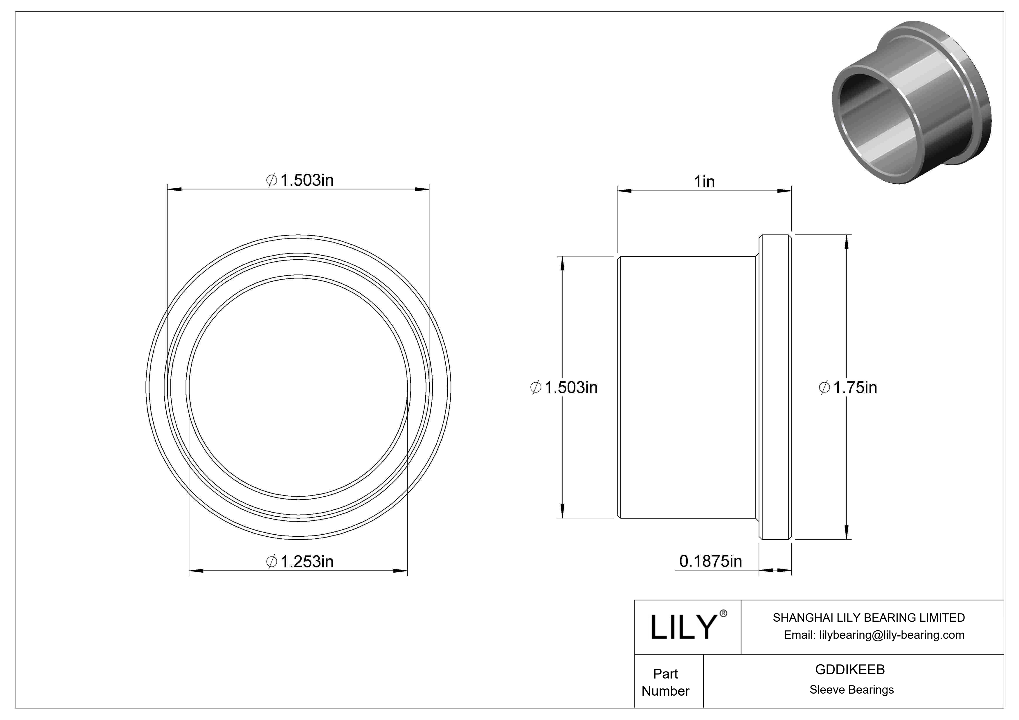 GDDIKEEB 油浸法兰滑动轴承 cad drawing