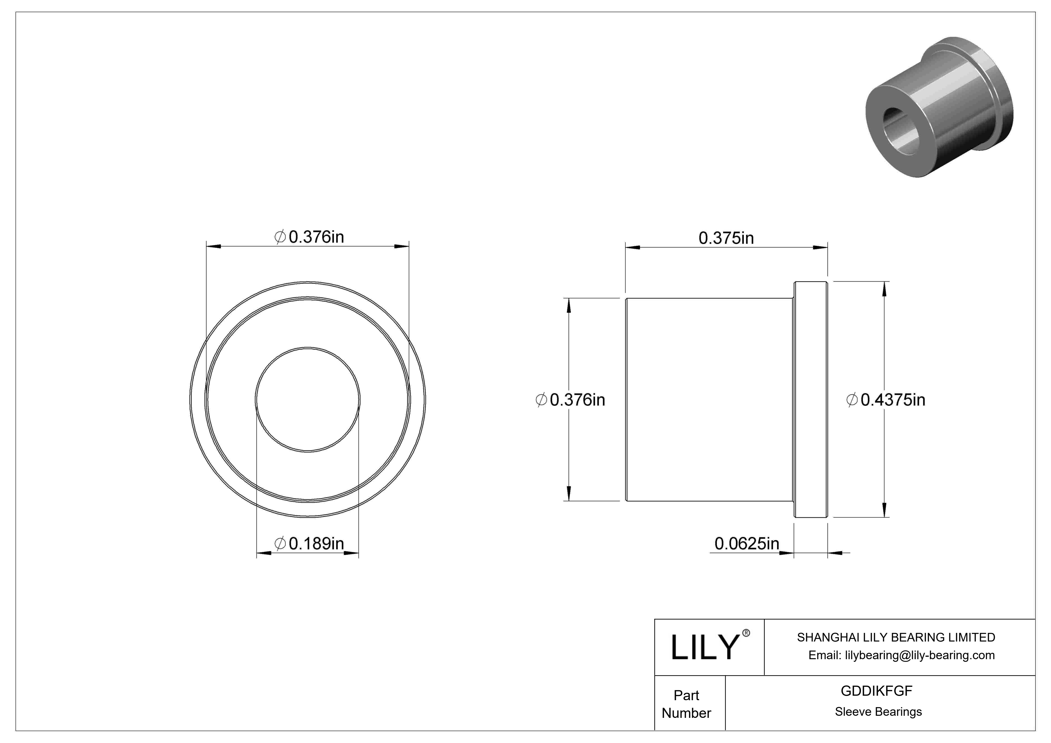 GDDIKFGF Rodamientos de manguito con pestaña lubricados con aceite cad drawing