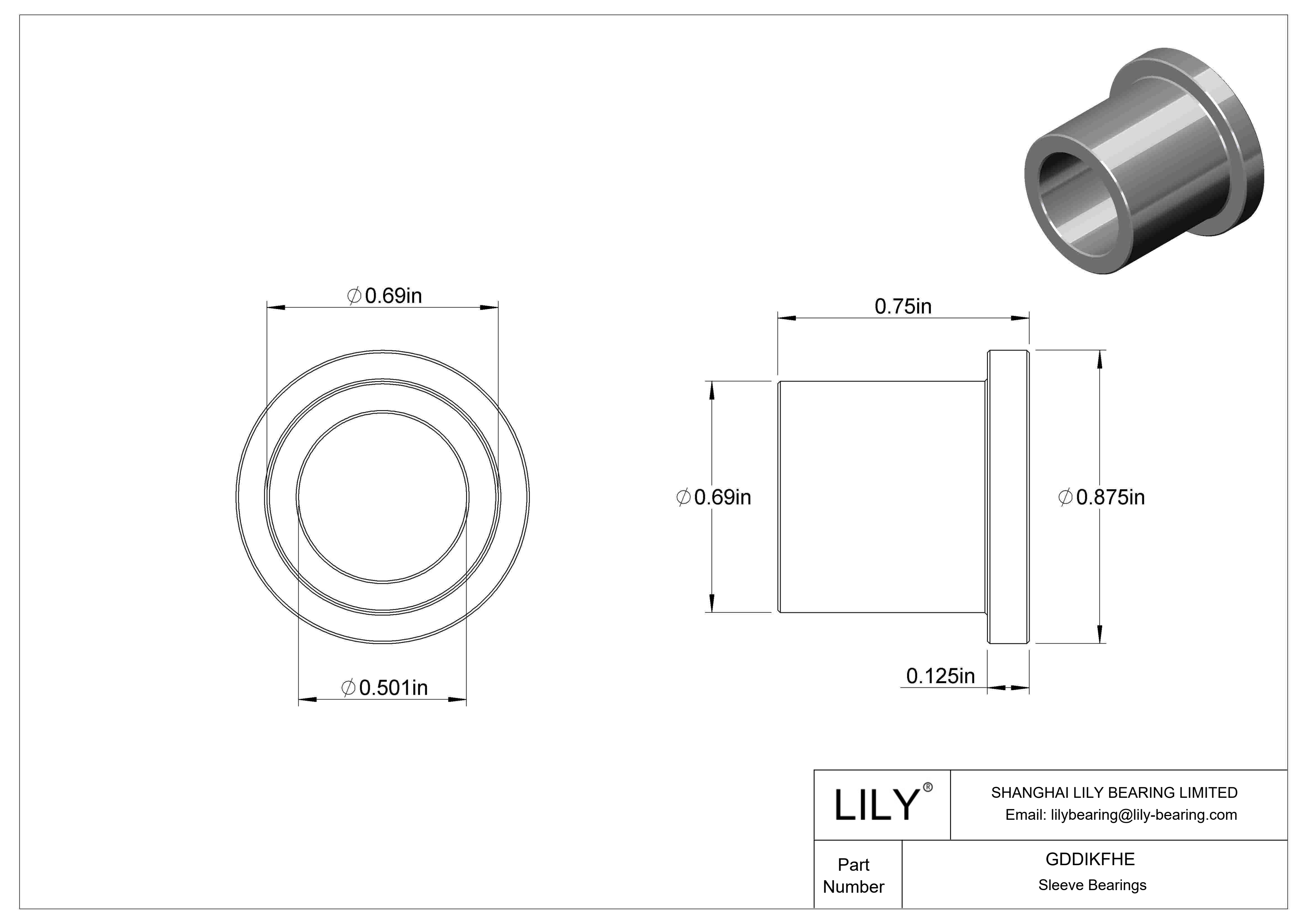 GDDIKFHE Rodamientos de manguito con pestaña lubricados con aceite cad drawing