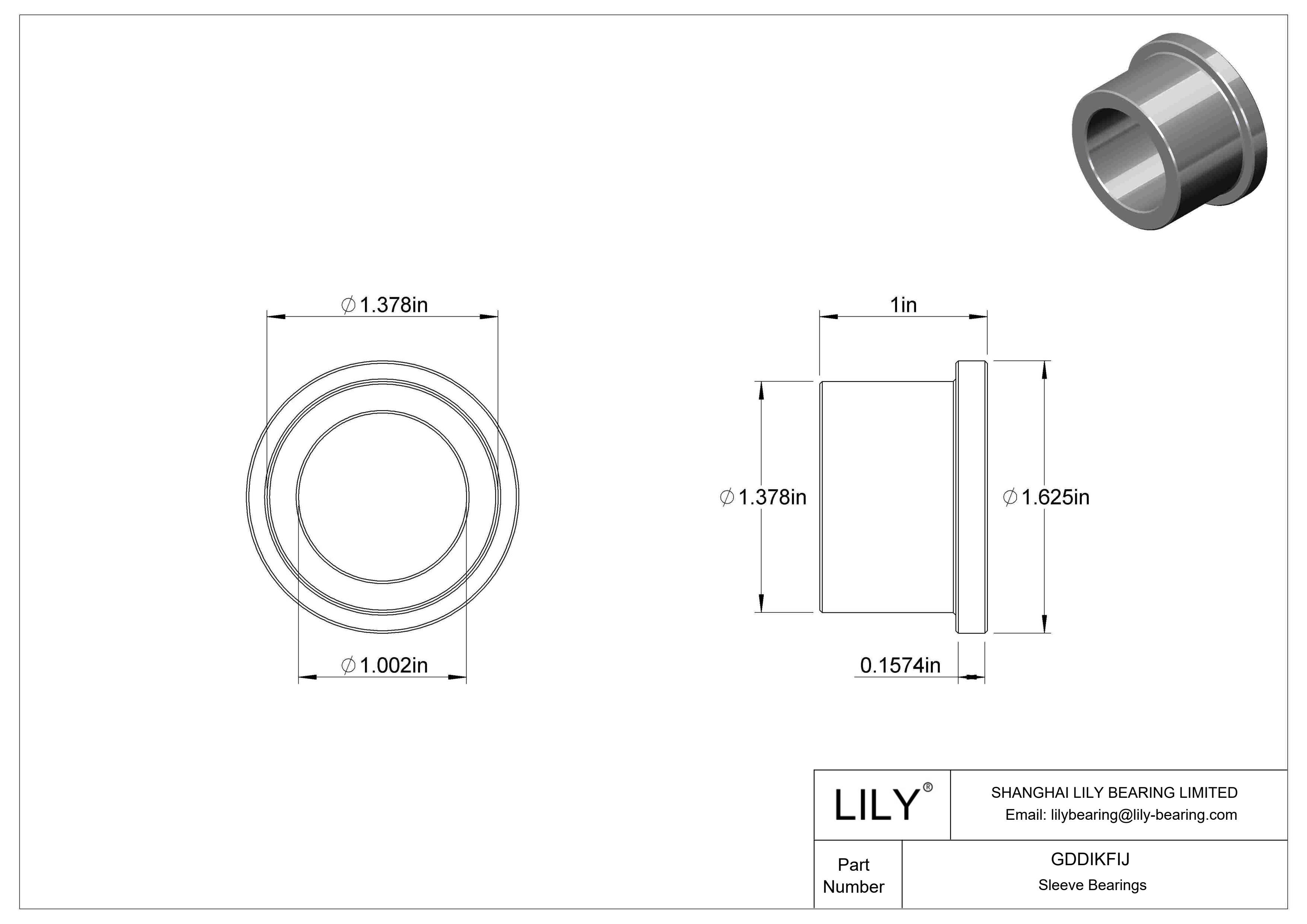 GDDIKFIJ Rodamientos de manguito con pestaña lubricados con aceite cad drawing