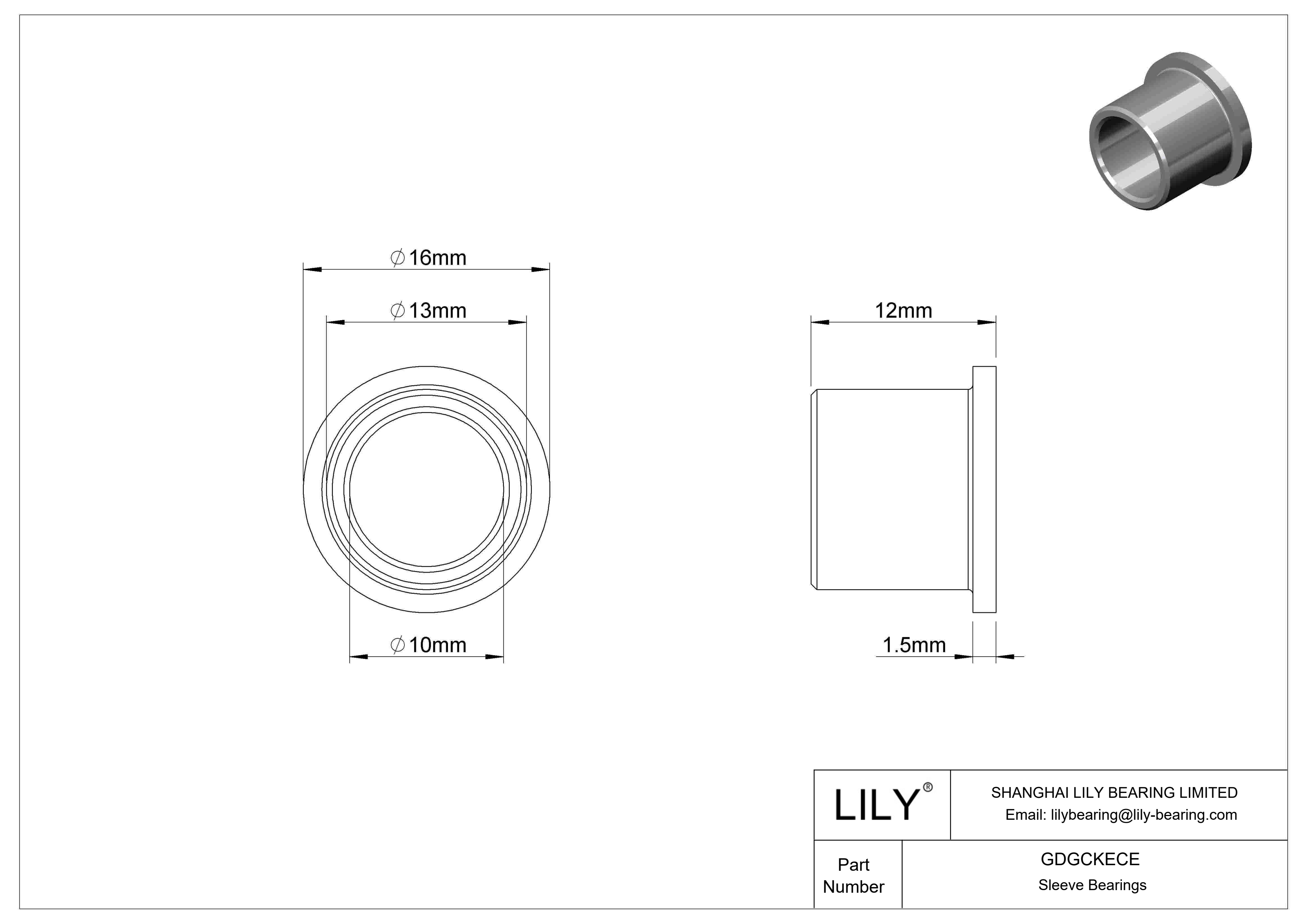 GDGCKECE 防水干运转法兰滑动轴承 cad drawing