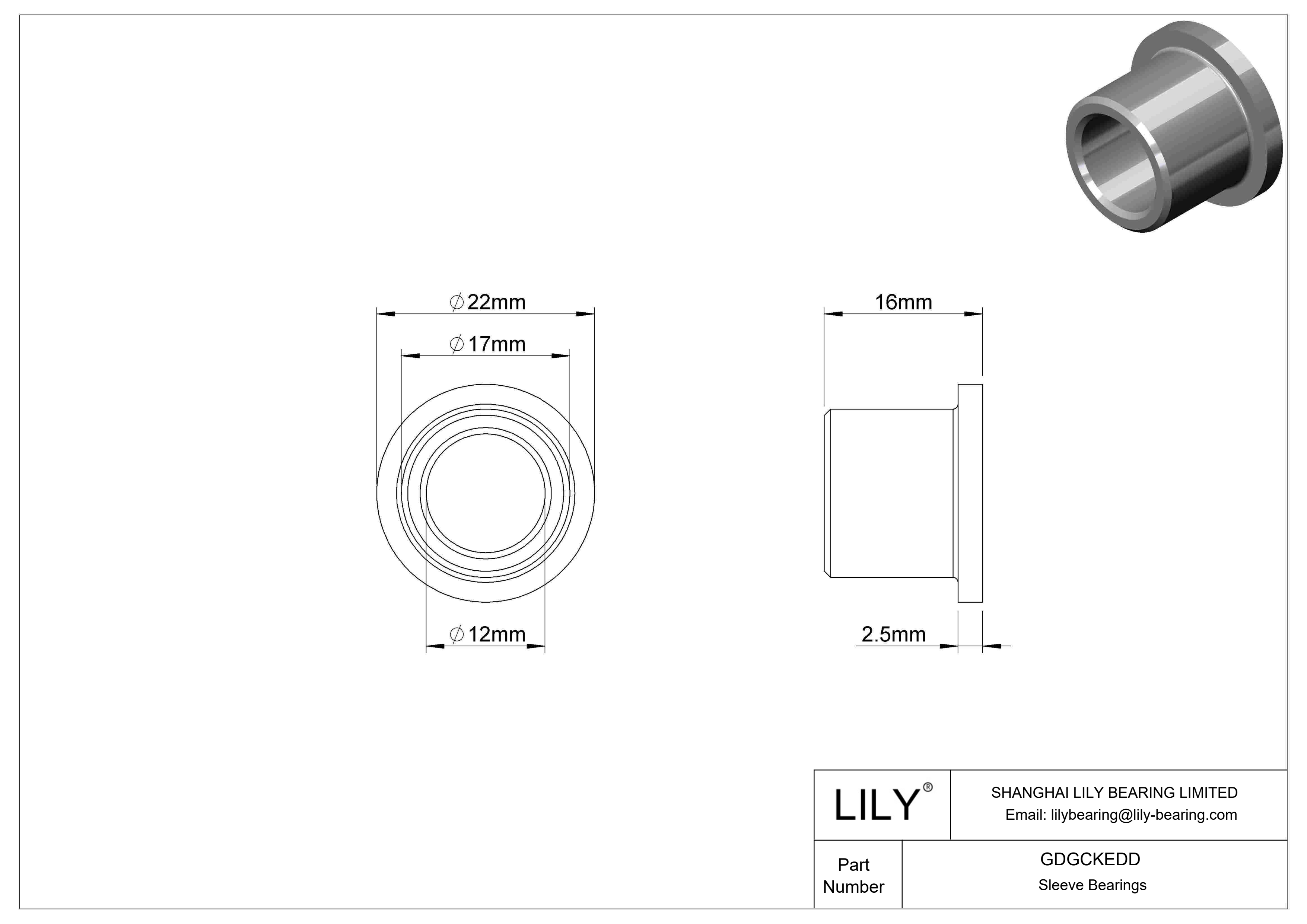 GDGCKEDD 防水干运转法兰滑动轴承 cad drawing