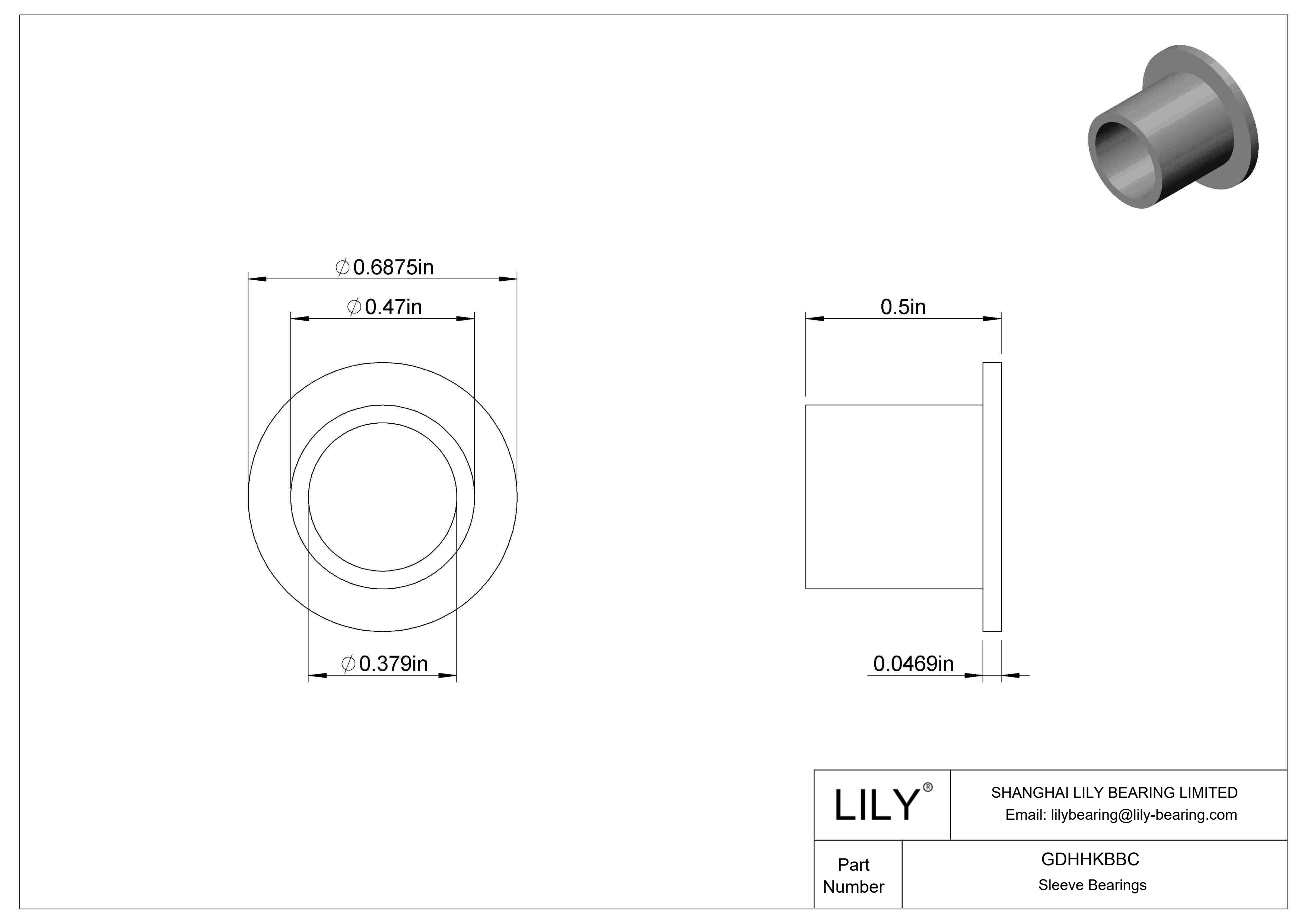 GDHHKBBC 超低摩擦干运转法兰滑动轴承 cad drawing