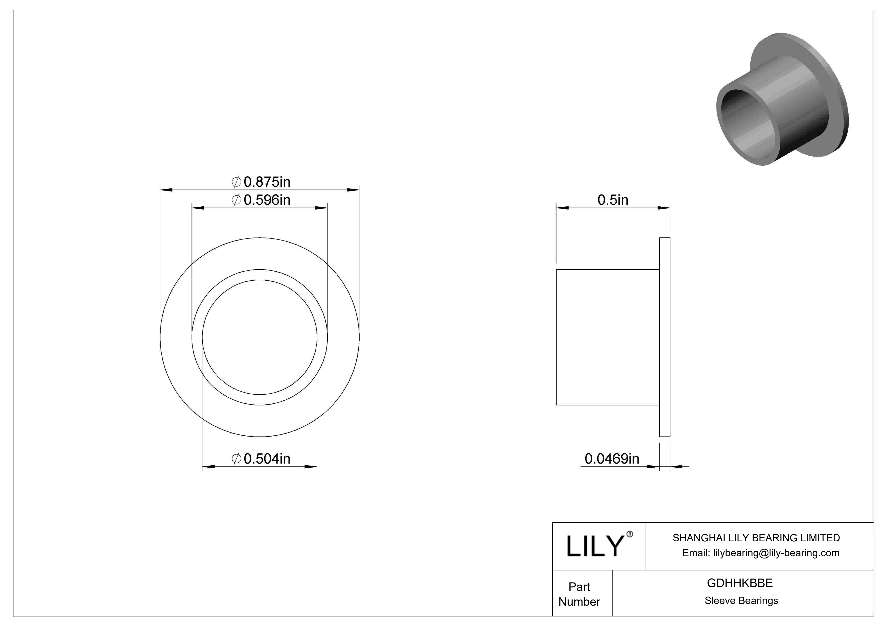 GDHHKBBE Rodamientos de manguito con brida de funcionamiento en seco y baja fricción cad drawing